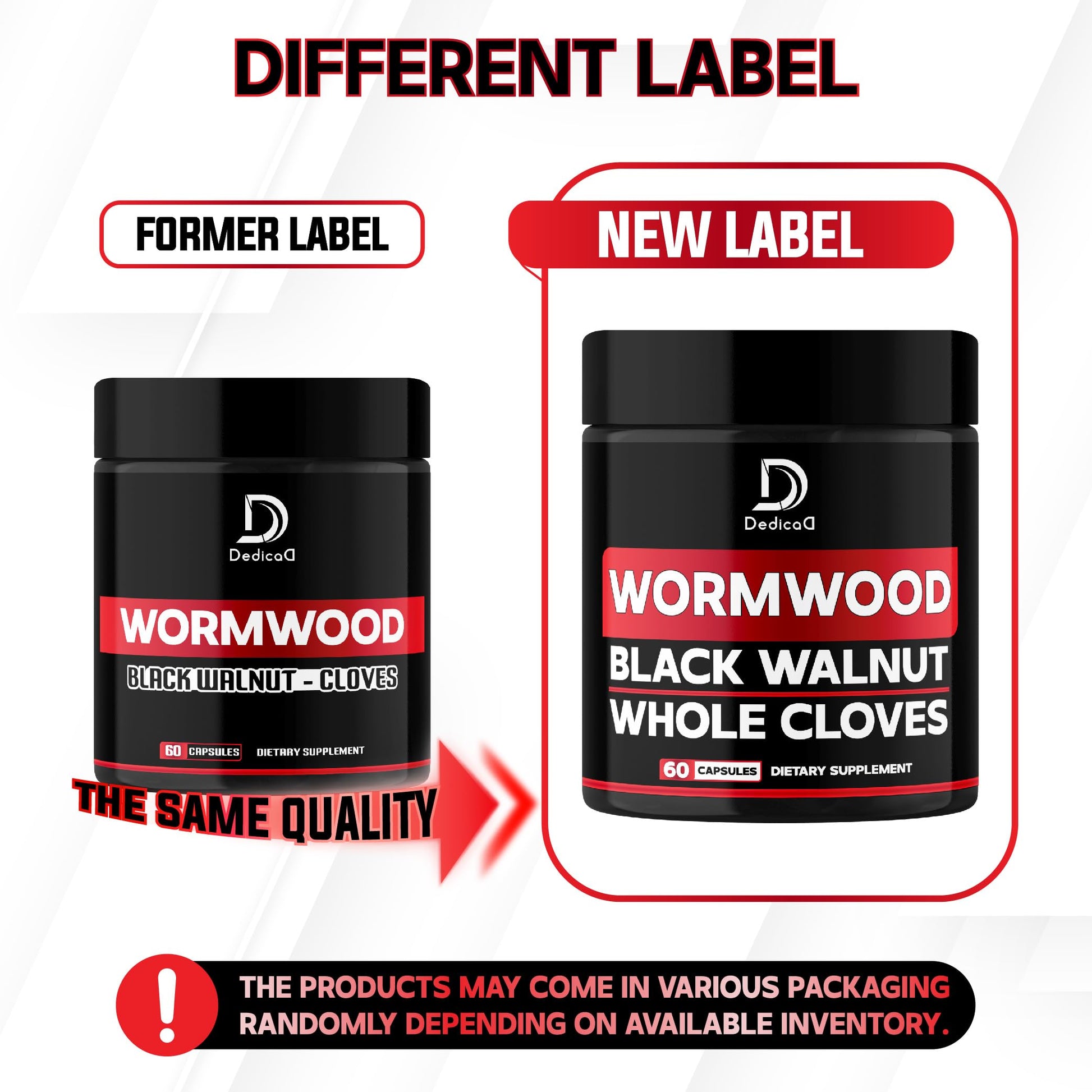 DEDICAD 1500mg Wormwood Capsules with Black Walnut & Cloves - Artemisia Annua Supplement for Immunity - 60 Vegan Capsules DEDICAD uk supplements