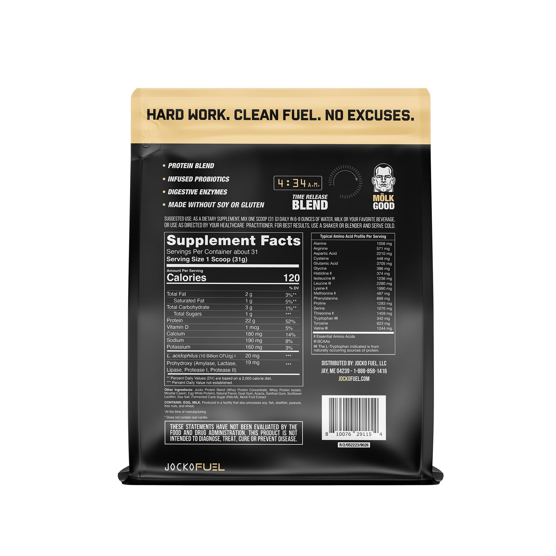 Jocko Mölk Whey Protein Powder (Vanilla) - Keto, Probiotics, Grass Fed, Digestive Enzymes Jocko Fuel uk supplements