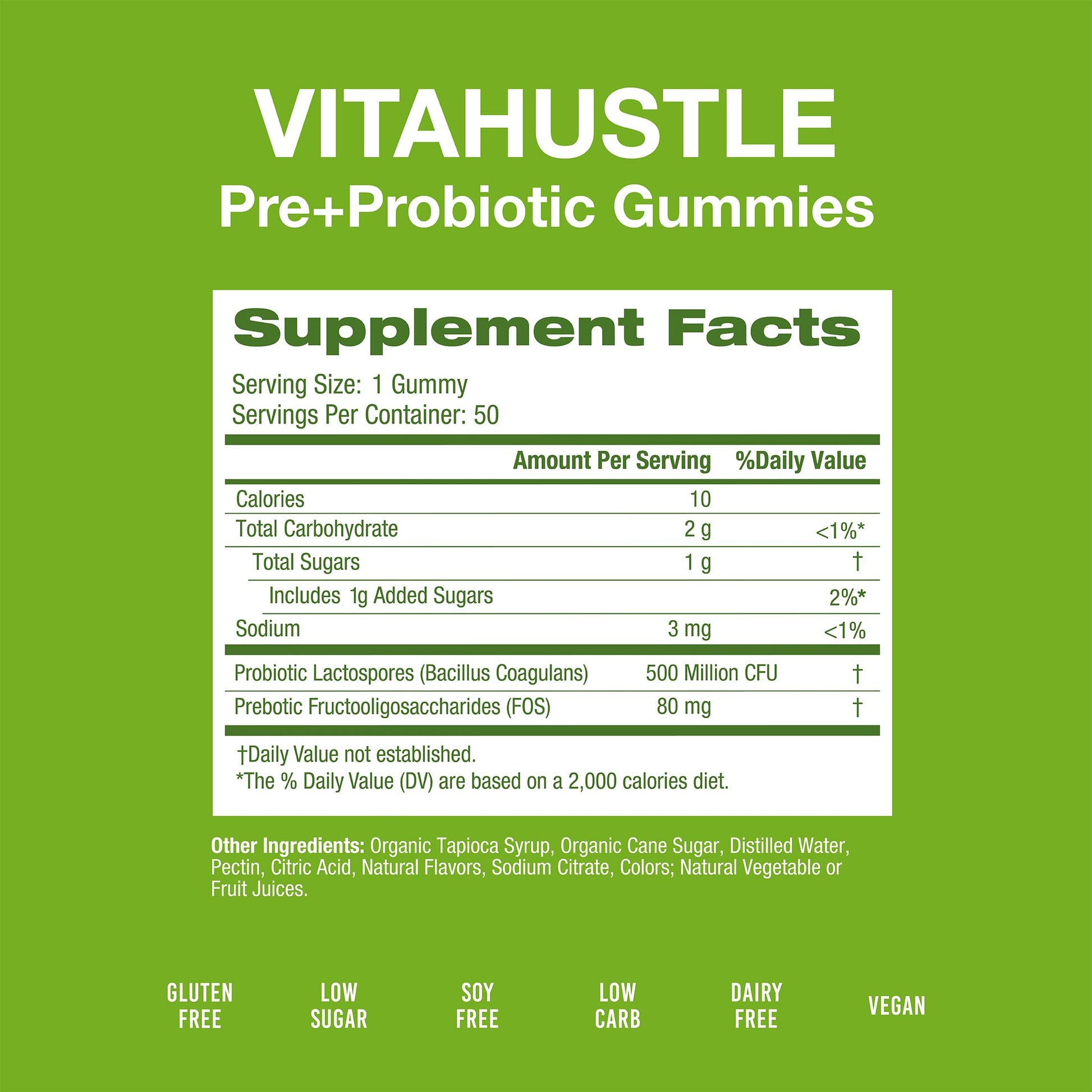 VitaHustle Probiotic Gummies + Prebiotics by Kevin Hart with Chicory Root Inulin Fiber VitaHustle uk supplements