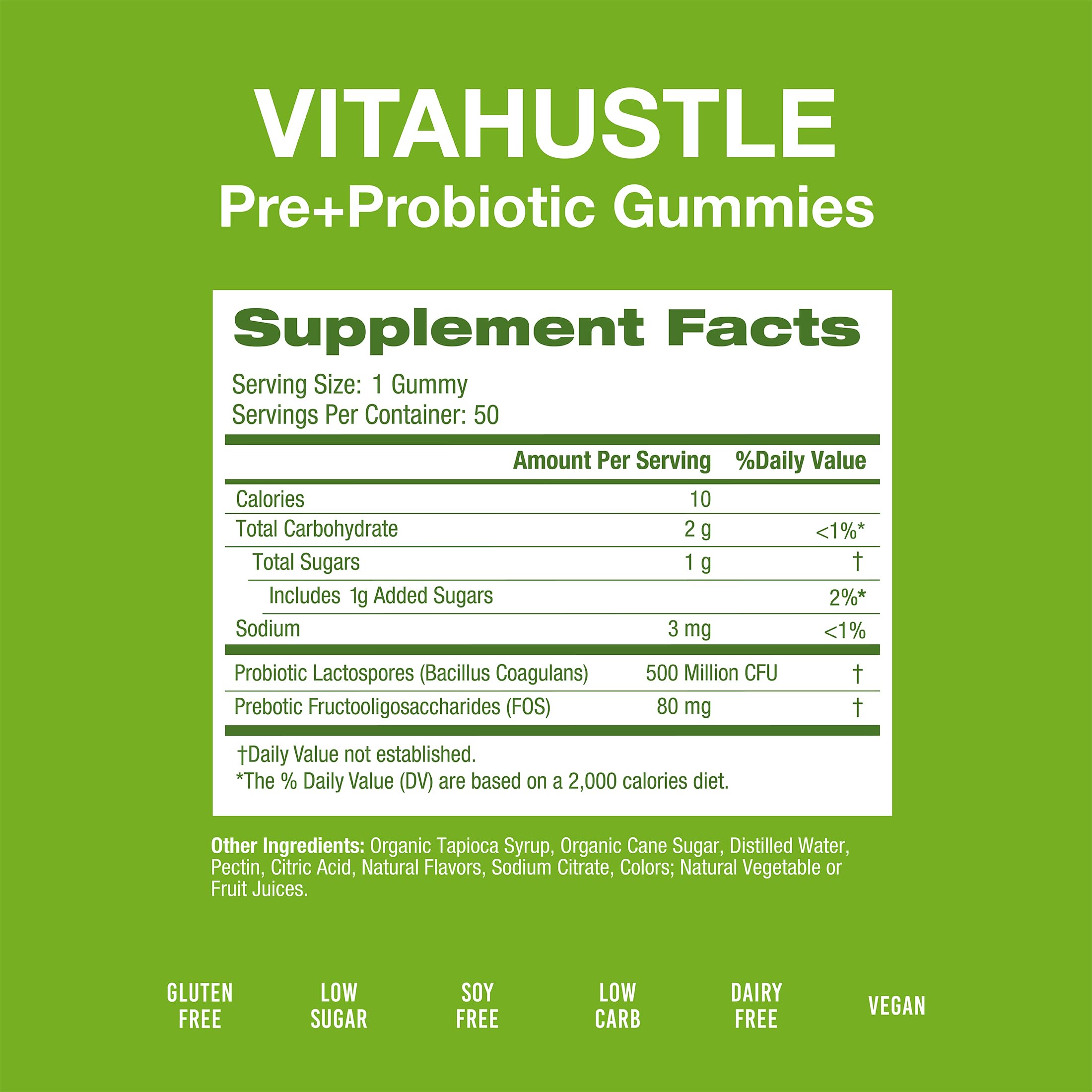 VitaHustle Probiotic Gummies + Prebiotics by Kevin Hart with Chicory Root Inulin Fiber VitaHustle uk supplements