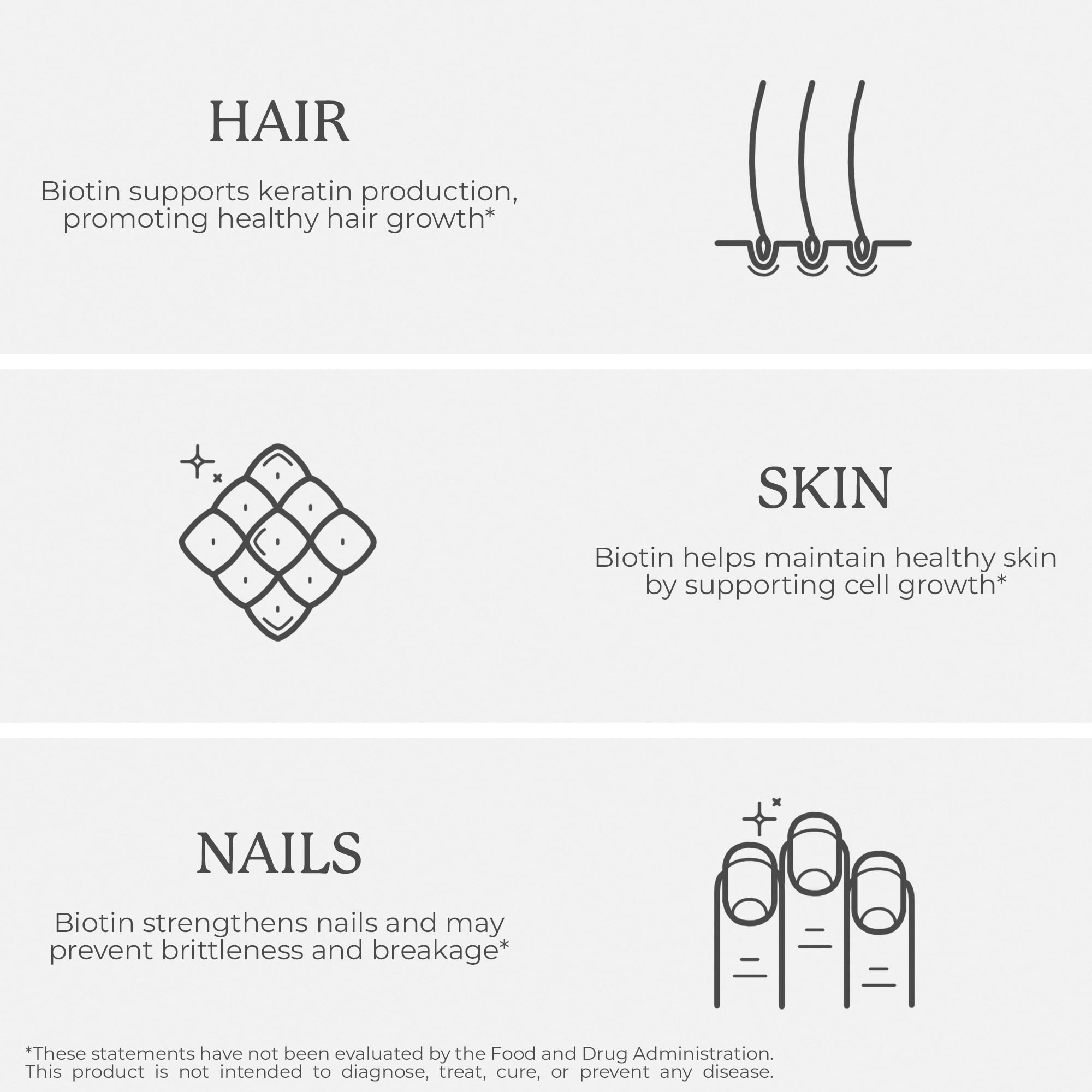 Bliss Serenity Biotin 10000mcg - Max Strength Biotin Supplement - Hair Skin and Nails Vitamins Bliss Serenity uk supplements