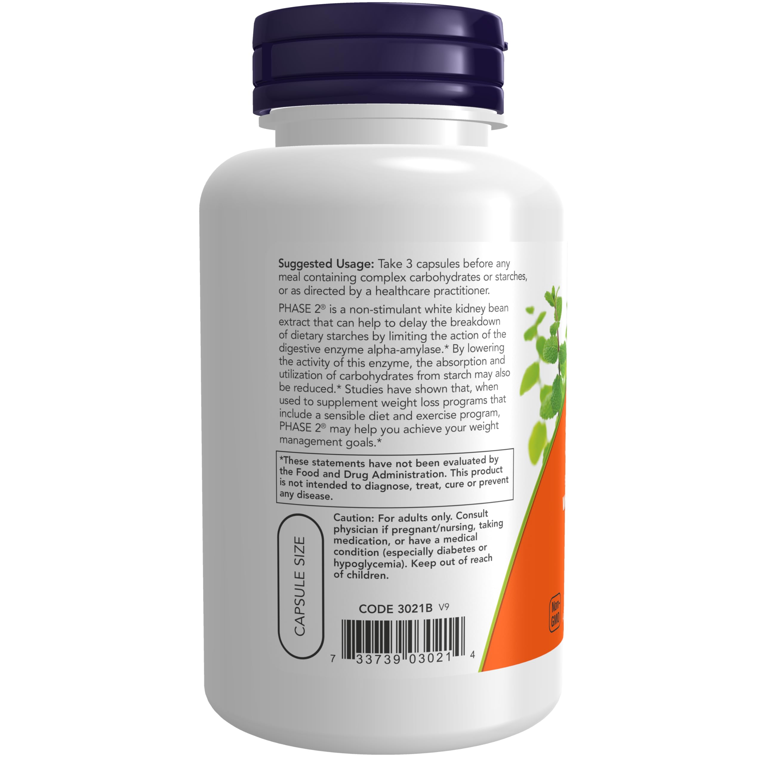 NOW Supplements, Phase 2® (White Kidney Bean Extract) 500 mg, Weight Management NOW uk supplements