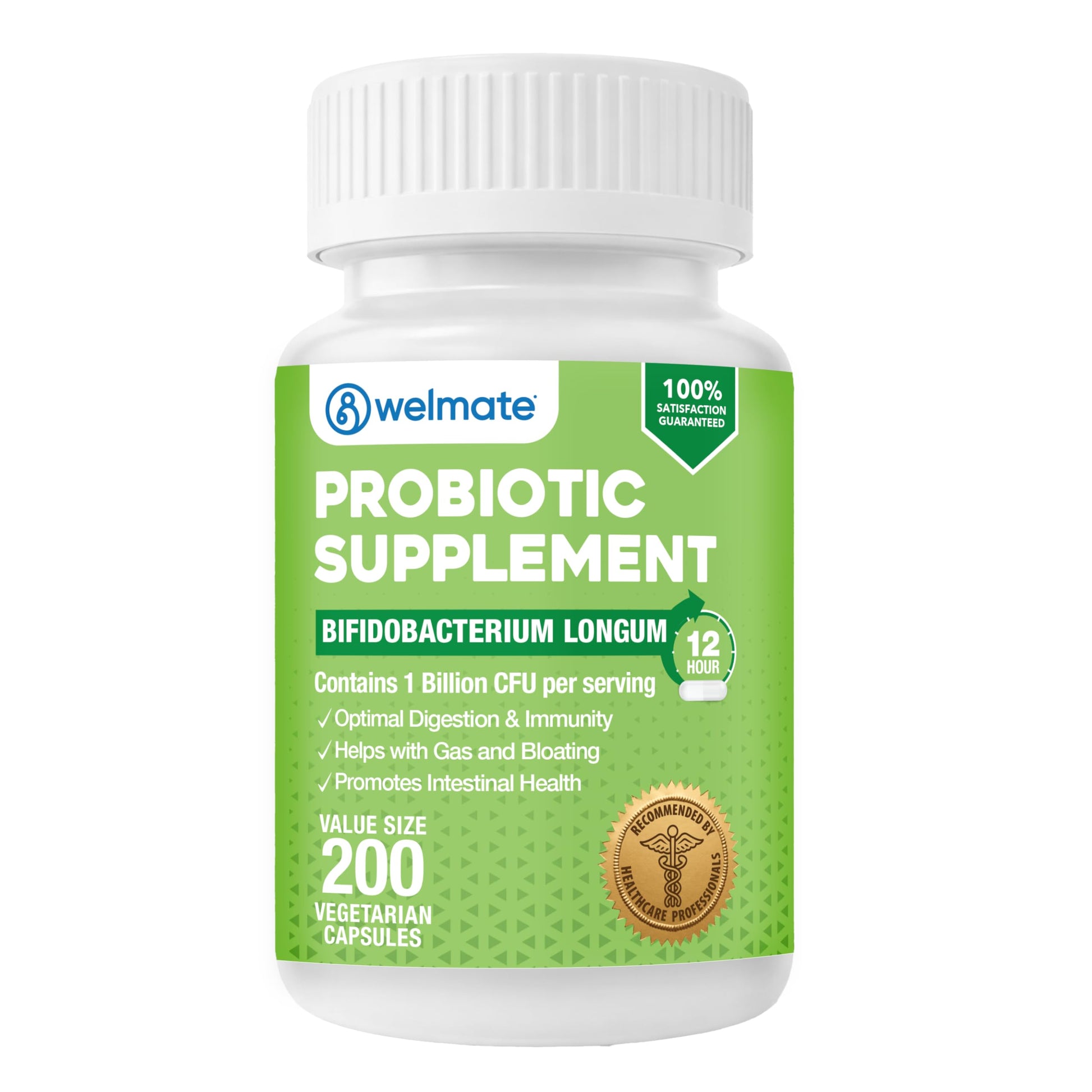 WELMATE Bifidobacterium - Probiotic Supplement - Supports Gut Health - Immune Support - Digestive Enzymes - Gluten Free - Vegan - Men & Womens Probiotic - Value Size - 200 Count WELMATE uk supplements
