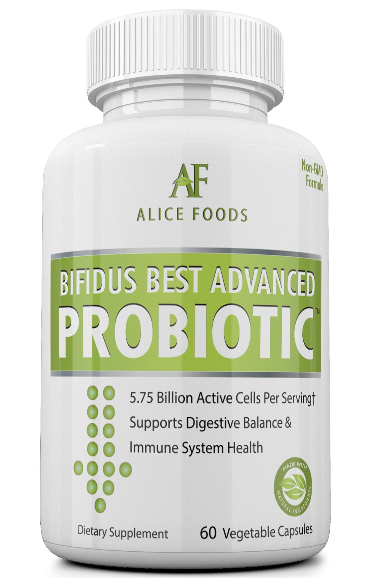 Fast Natural Bloating Relief - Bifidus Best Advanced Probiotic 60 Day + Kombucha Guide - Premium Probiotics for Men and Women - for Intestinal Problems, Bloating, Diarrhea, Gas, Bladder, UTI Alice Foods uk supplements