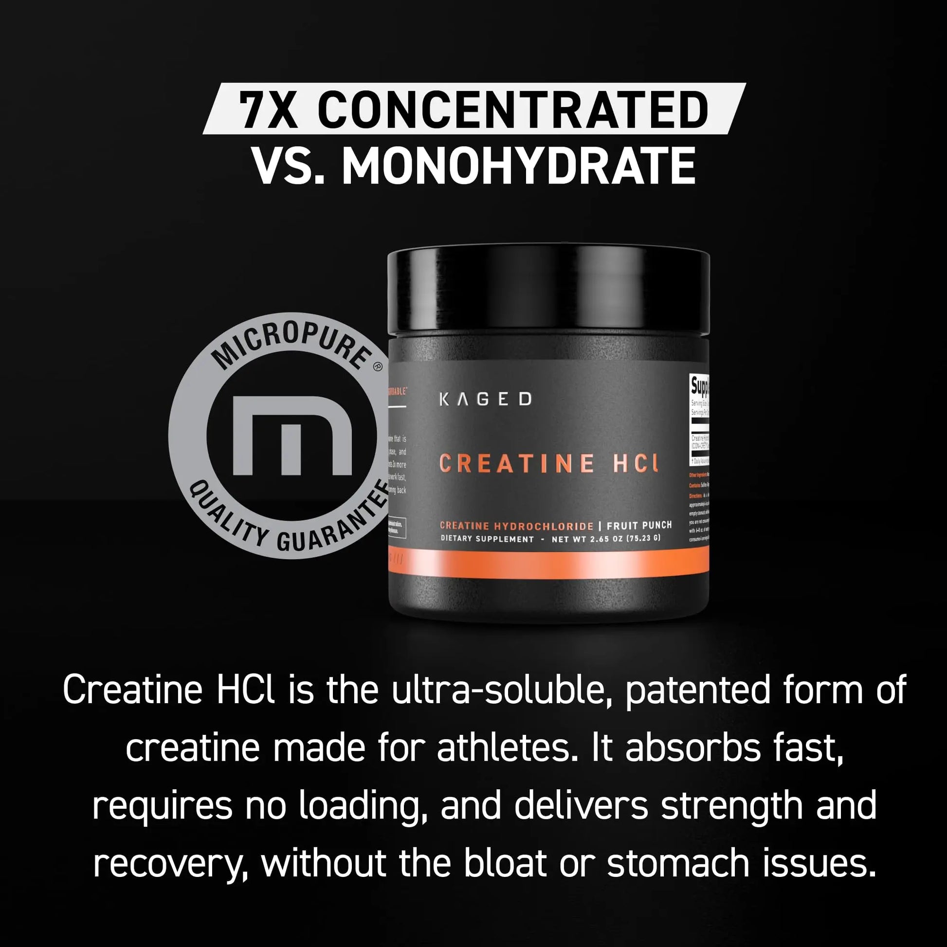Kaged Creatine HCl Capsules | 7X Concentrated vs Mono | Muscle Building & Recovery | High Absorption | No Bloating | Creatine for Men & Women Kaged uk supplements