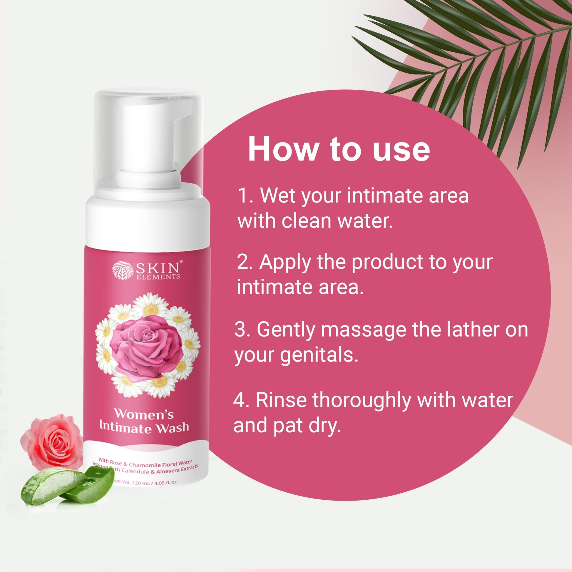 Skin Elements Intimate wash for Women (4.05 Fl Oz.) with Rose & Chamomile Water Skin Elements uk supplements