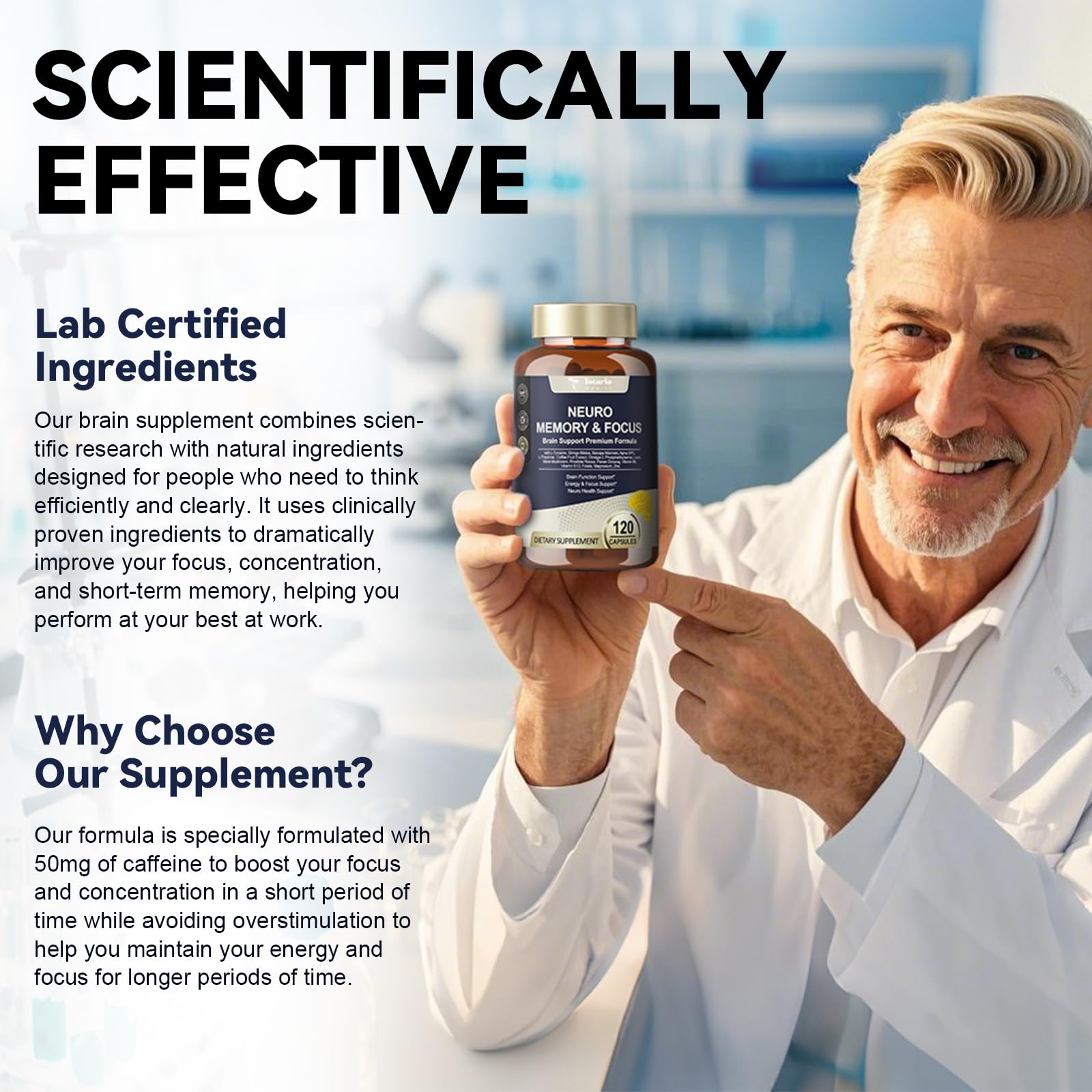 25 in 1 Brain Supplements for Memory and Focus & Neuro Health - Daily Brain Nootropic Cognitive Supplement with L-Tyrosine, Bacopa Monnieri, Ginkgo Biloba, Alpha GPC - Non-GMO, Gluten Free Totaria uk supplements