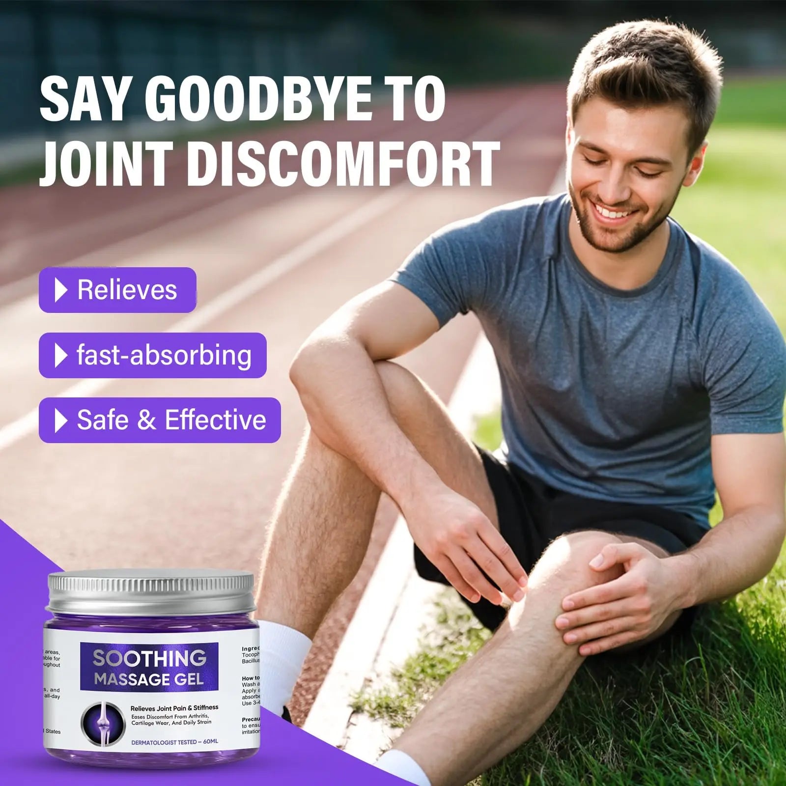 Joint Purple Gel, Fast-Absorbing Soothing Relief Massage Gel with Natural Extracts, Support Muscle, Joint, Shoulder, Knee, Back, Lumbar & Muscle Stiffness WKCWKC uk supplements