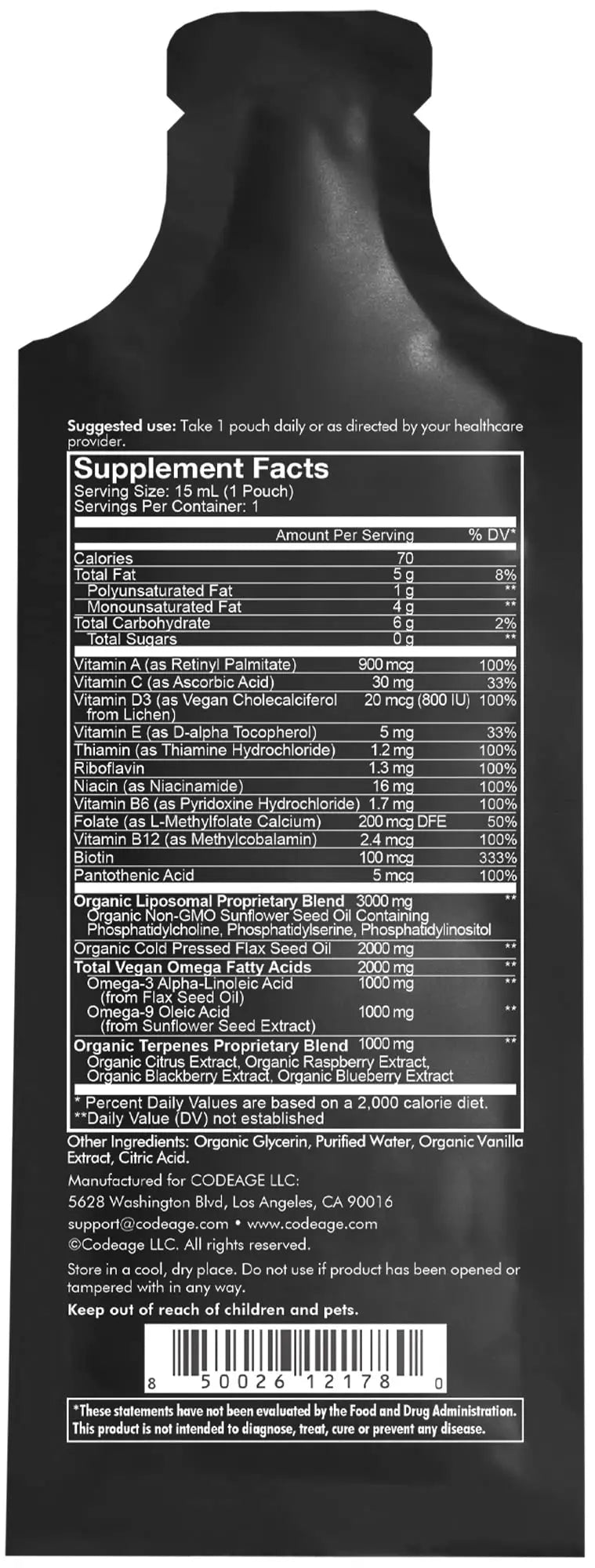 Codeage Daily Men Liquid Vitamins Supplement - Liposomal Multivitamin A, B, C, D, E, Biotin, Omega-3 & Omega-9 Codeage uk supplements