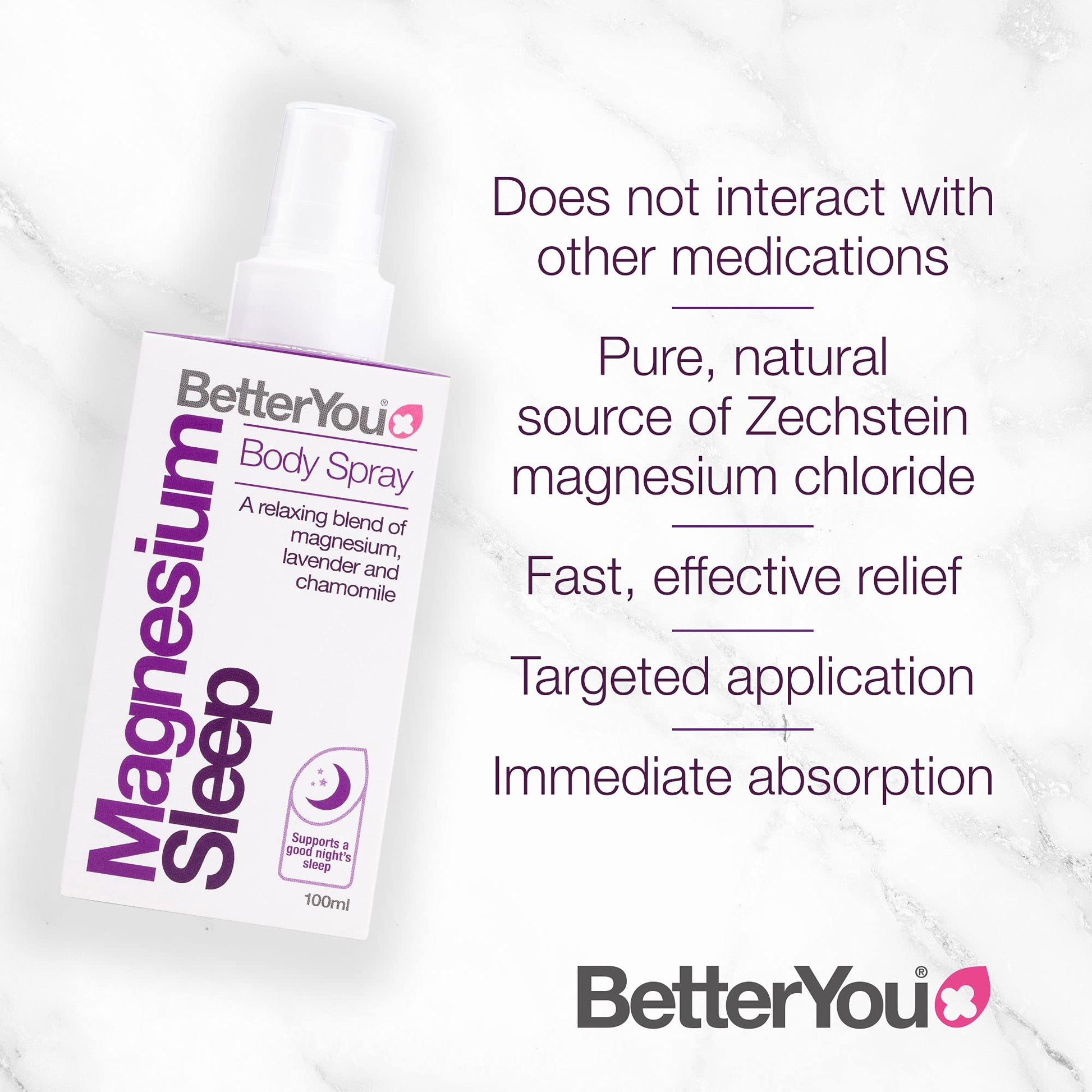 BetterYou Magnesium Sleep Body Spray, Made with Zechstein Magnesium Chloride BetterYou uk supplements