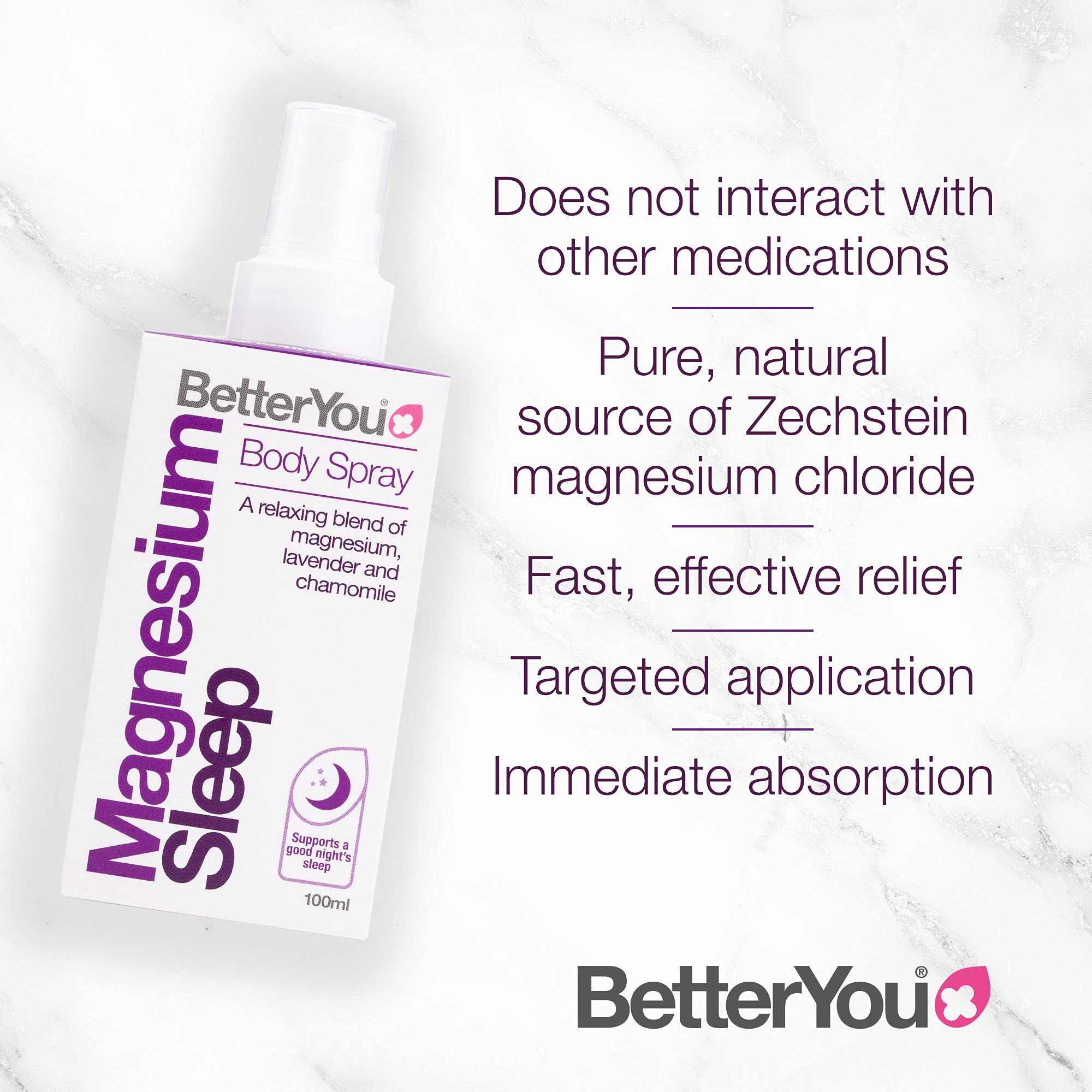 BetterYou Magnesium Sleep Body Spray, Made with Zechstein Magnesium Chloride BetterYou uk supplements