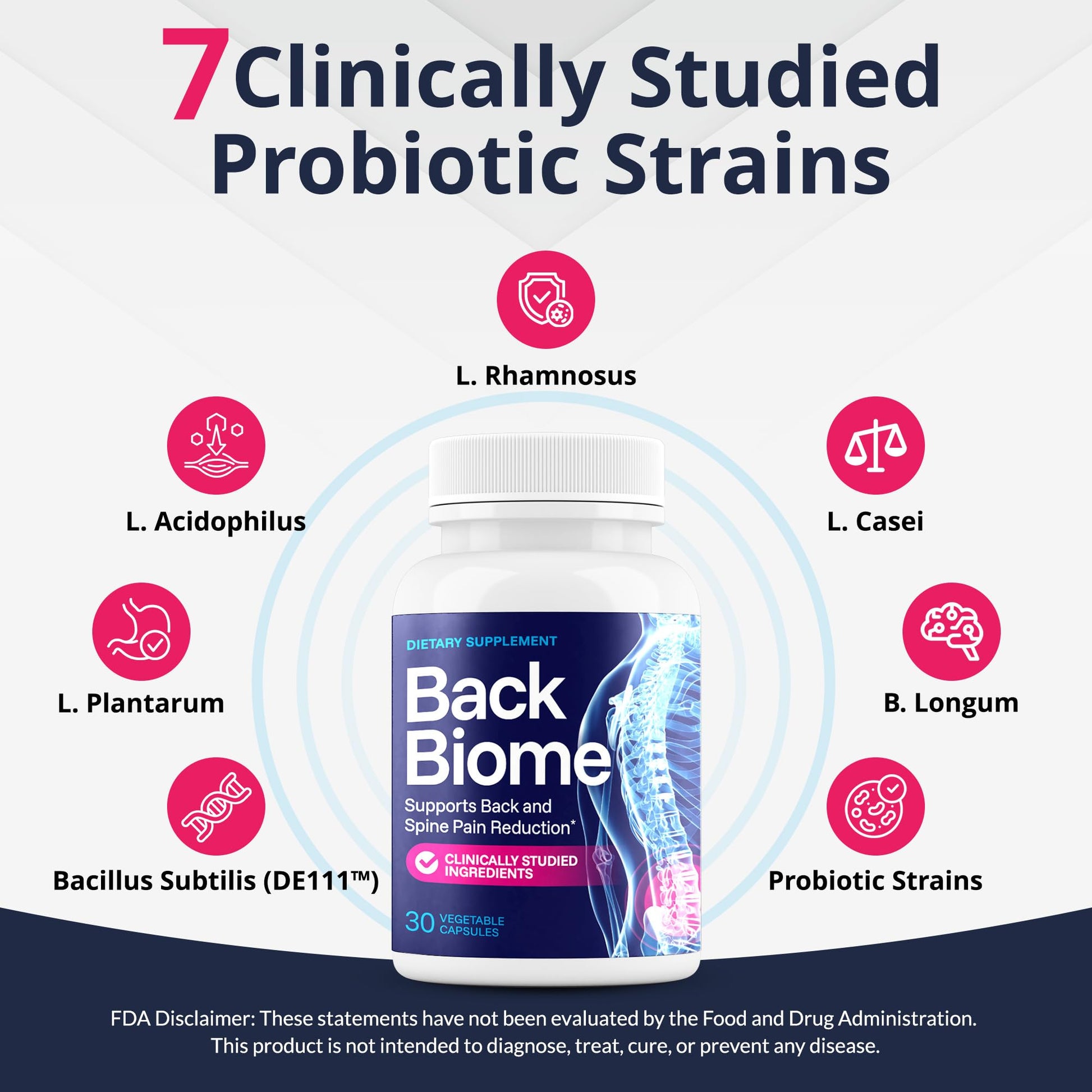 BackBiome – Advanced 7-Strain Probiotic Formula for Gut & Back Health – Supports Digestive Balance, Promotes Spinal Comfort – Non-GMO, Vegan, 30 Capsules BackBiome uk supplements