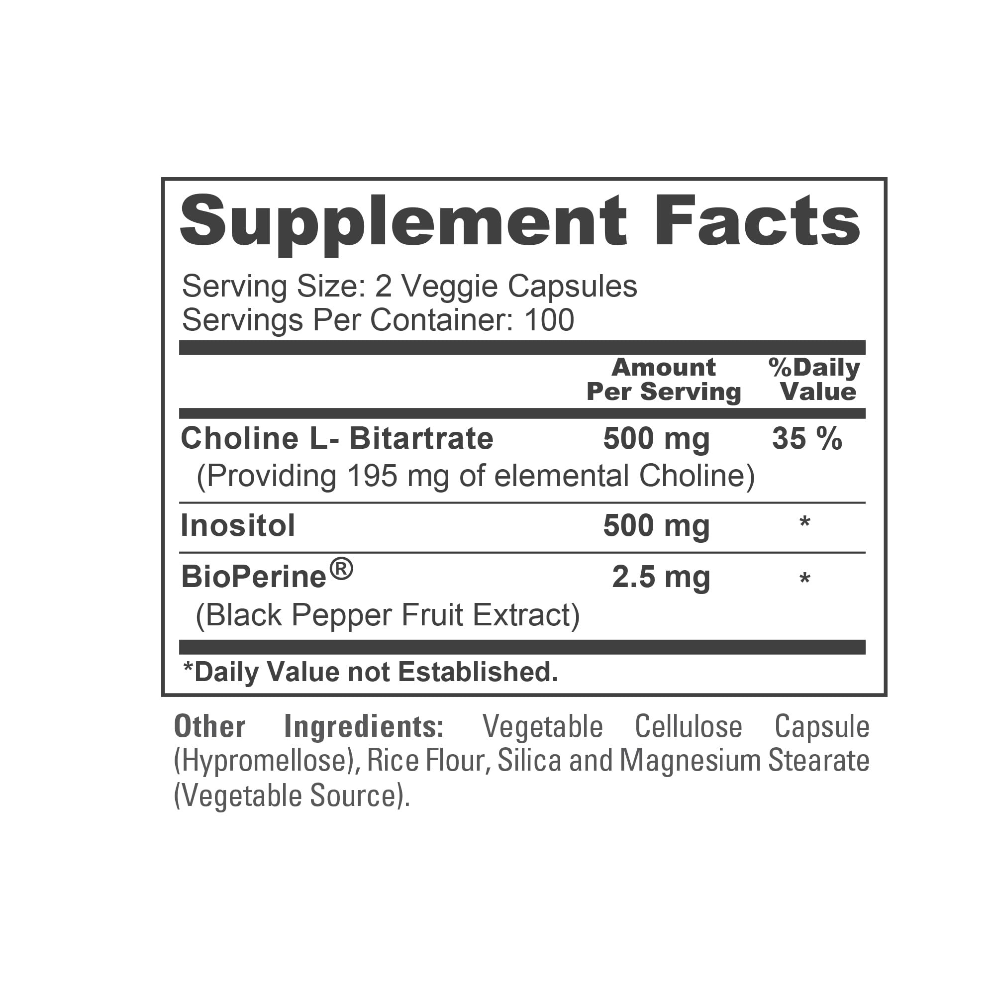 NusaPure Choline & Inositol - Suitable for Vegetarian/Vegan, Non - GMO - 1000mg - 200 Veggie Capsules NusaPure uk supplements