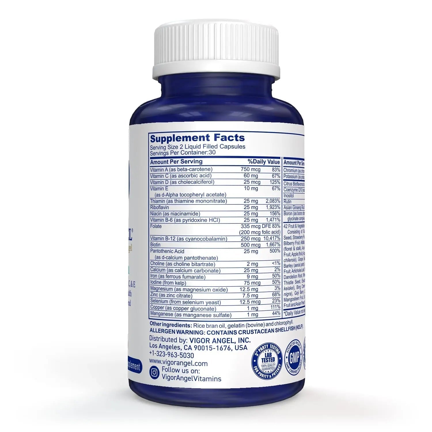 VIGOR ANGEL Multivitamin, 60 Liquid Capsules VIGOR ANGEL uk supplements