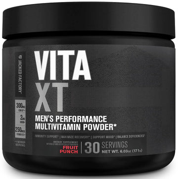 Jacked Factory Vita XT Performance Vitamin Powder - Daily Multivitamin Powder for Men with KSM-66 Ashwagandha, Prebiotic Fiber Jacked Factory uk supplements