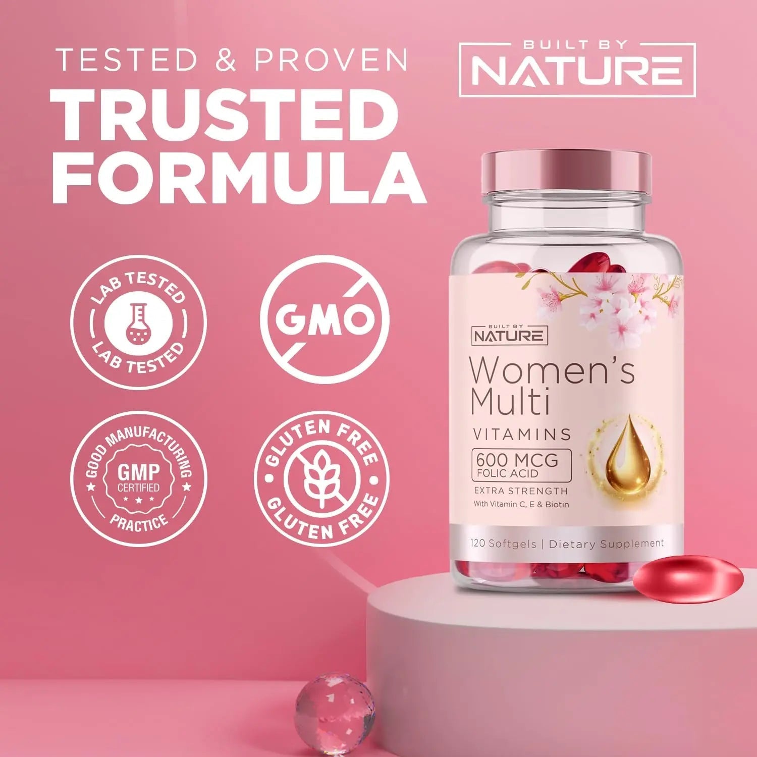 Built by Nature Vitamins for Women – Women's Complete Daily Multivitamin Supplement with A, B, C, D, E, Iron, Calcium, Magnesium and Multi Minerals Built by Nature uk supplements