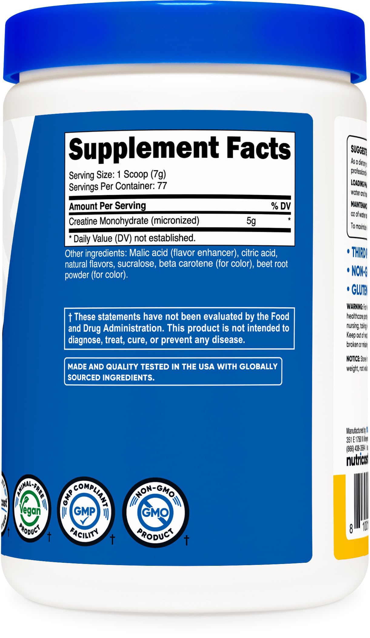 Nutricost Creatine Monohydrate Powder (Pineapple Mango, 500 Gram) - Micronized Nutricost uk supplements