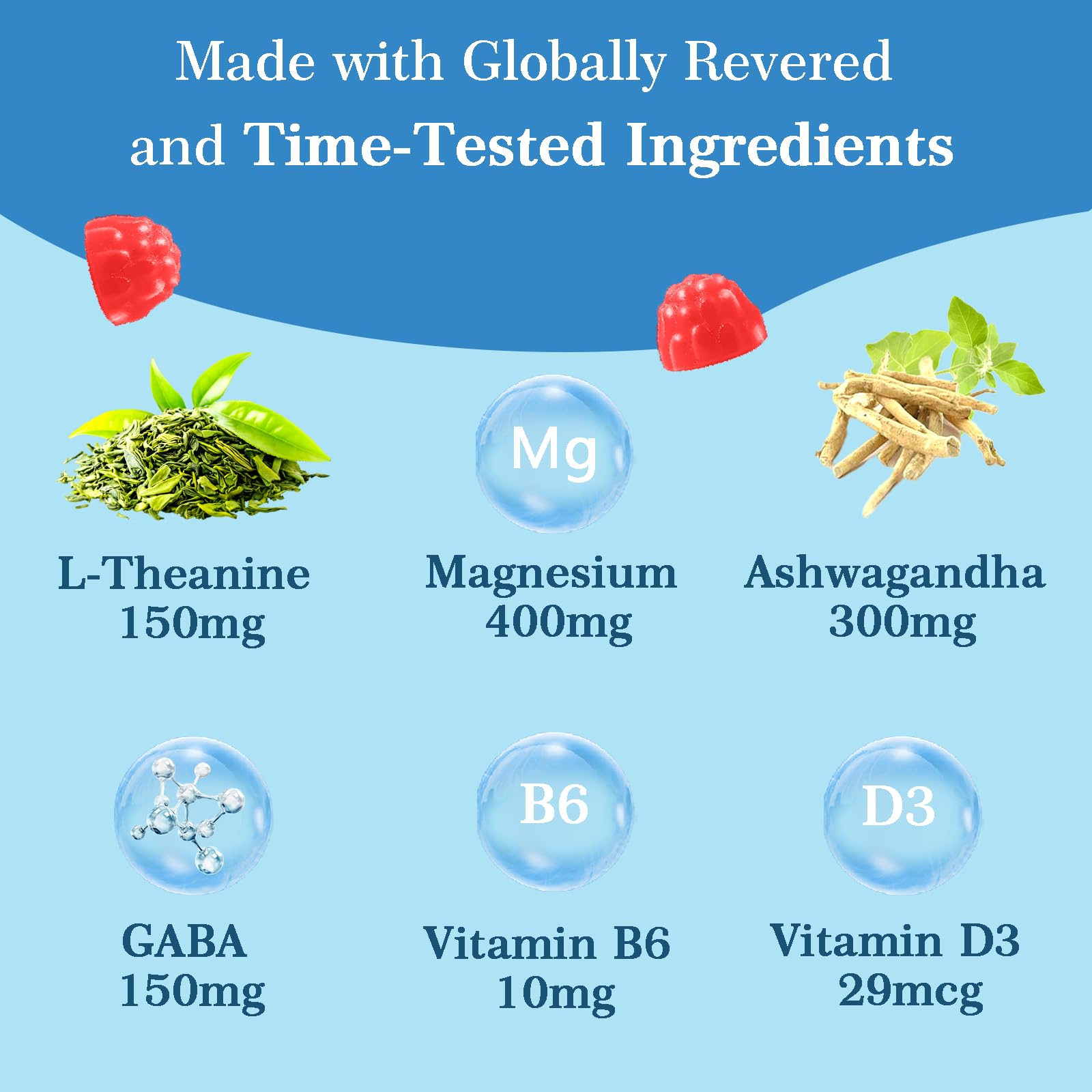 Itiban Cortisol Supplements for Women, Calm Magnesium Glycinate Gummies, Ashwagandha, L-Theanine, GABA, D3, B6, Mood Anxiety Sleep Relax, Raspberry Flavour, Vegan 90 Gummies Itiban uk supplements