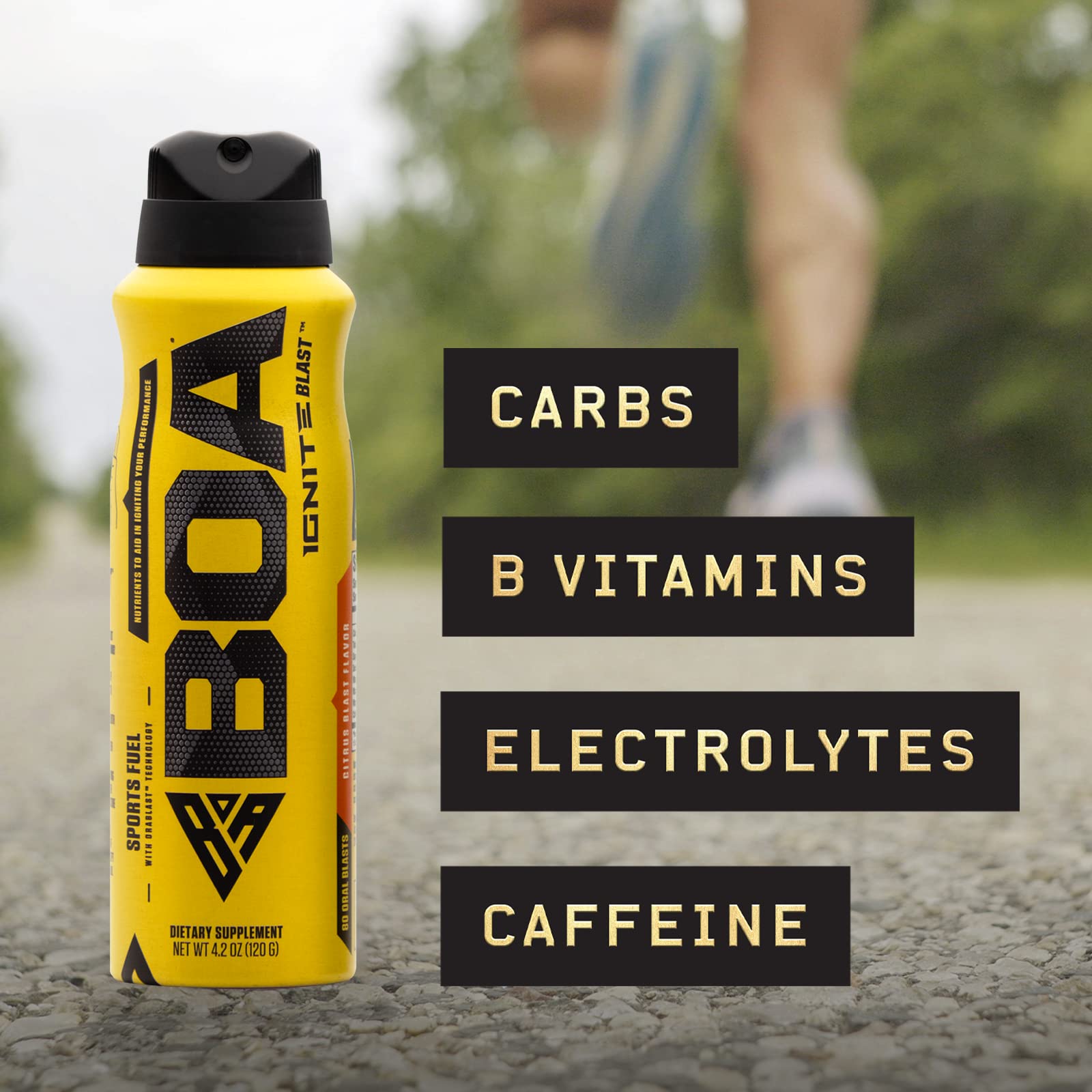 BOA Ignite Blast – Oral Aerosol Rapid Energy Solution – Pre Workout with Caffeine, B Vitamins BOA Nutrition Inc uk supplements