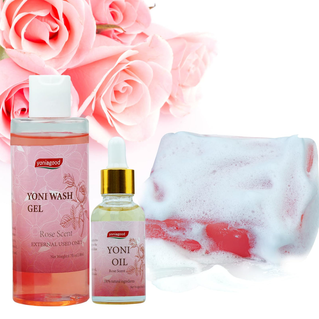 4 pack Yoni Wash Yoni Essential Oil Soap for Women Set, 2 * 30ml Feminine Oil, 6.7 fl.oz Feminine Wash yoniagood uk supplements
