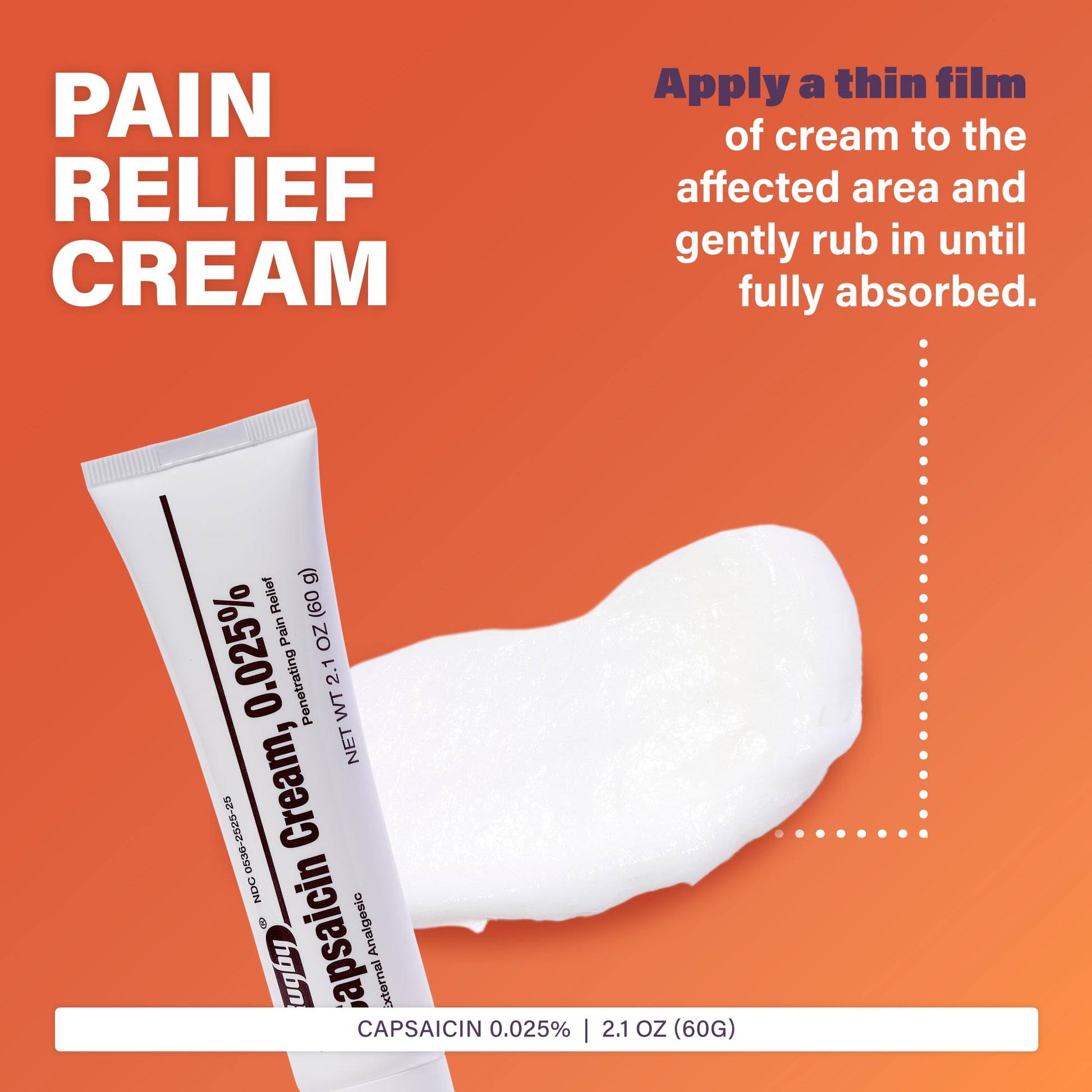 Rugby Capsaicin 0.025% Cream for Penetrating Pain Relief - 2.1 Oz (60g) (6 Pack) RUGBY LABORATORIES uk supplements