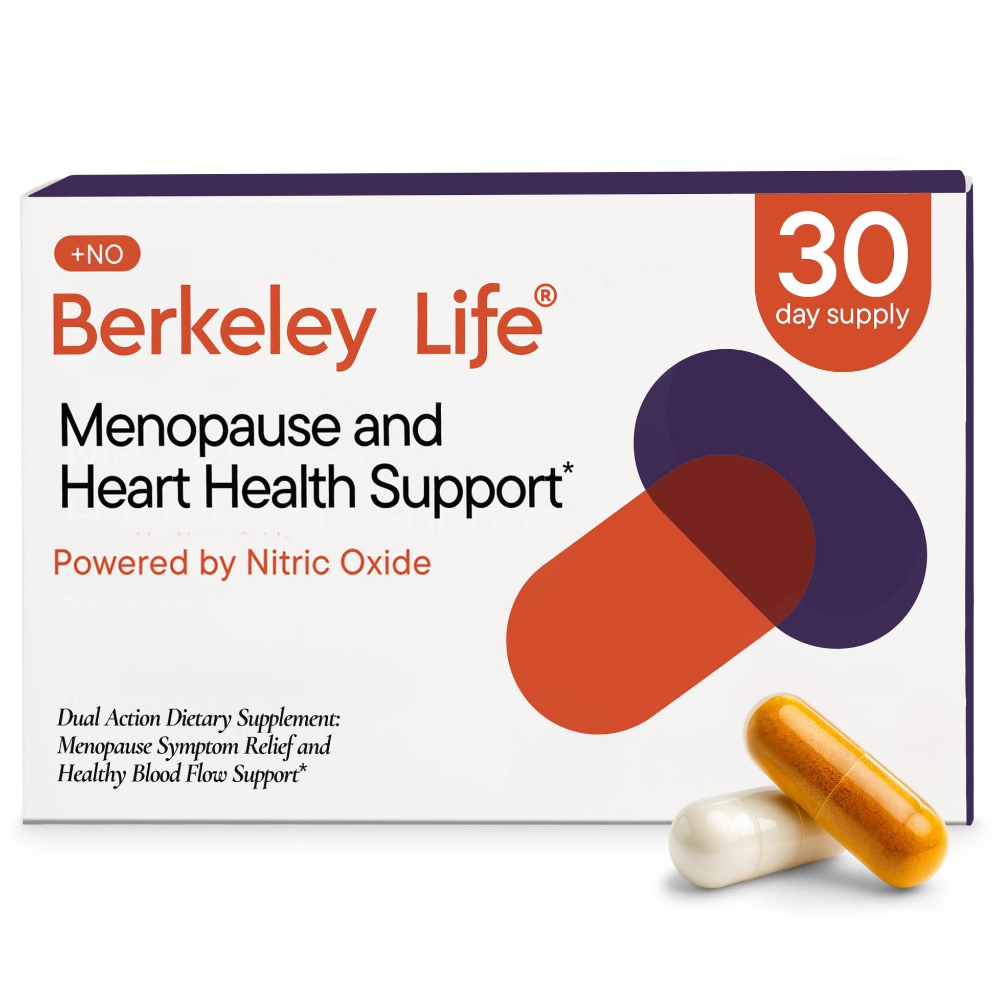 Berkeley Life Menopause and Heart Health Support Supplements - Hormone-Free Dual-Action Nitric Oxide Supplement for Menopause Symptom Relief & Healthy Blood Flow Support for Women - 60 Capsules Berkeley Life uk supplements