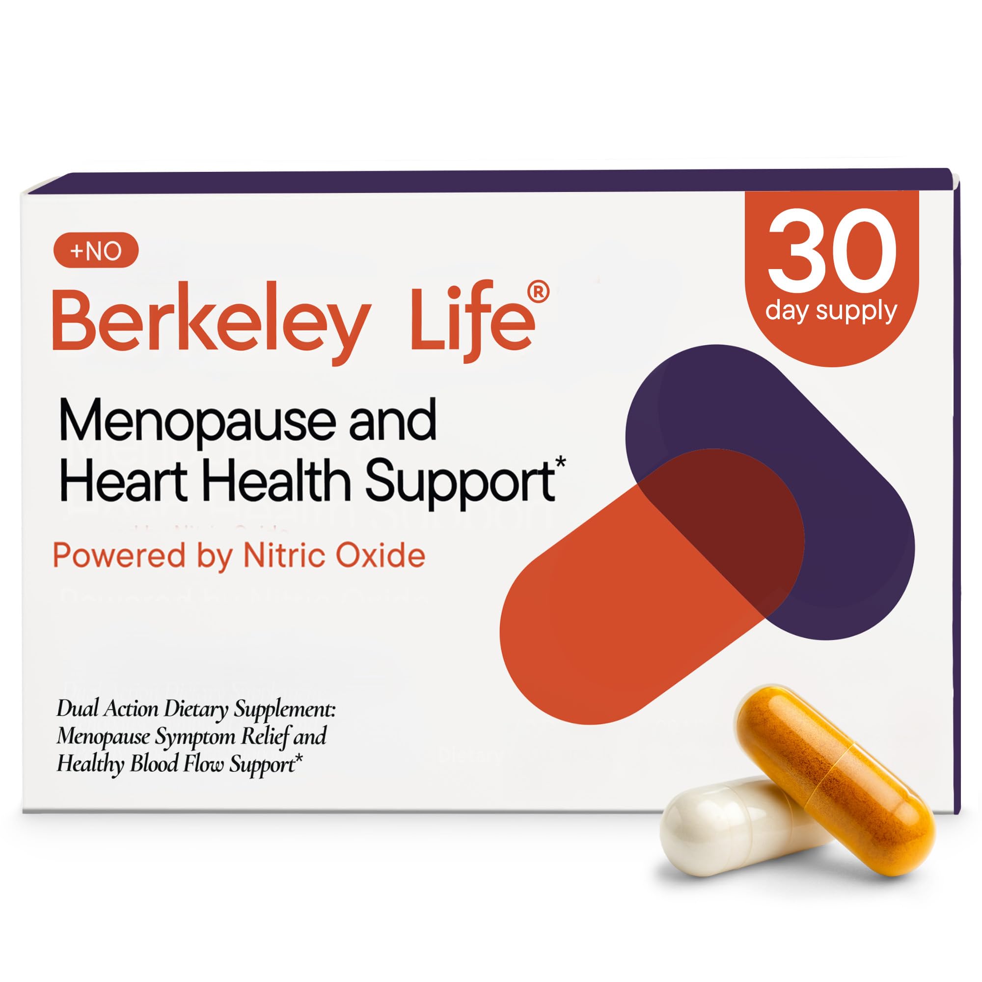Berkeley Life Menopause and Heart Health Support Supplements - Hormone-Free Dual-Action Nitric Oxide Supplement for Menopause Symptom Relief & Healthy Blood Flow Support for Women - 60 Capsules Berkeley Life uk supplements