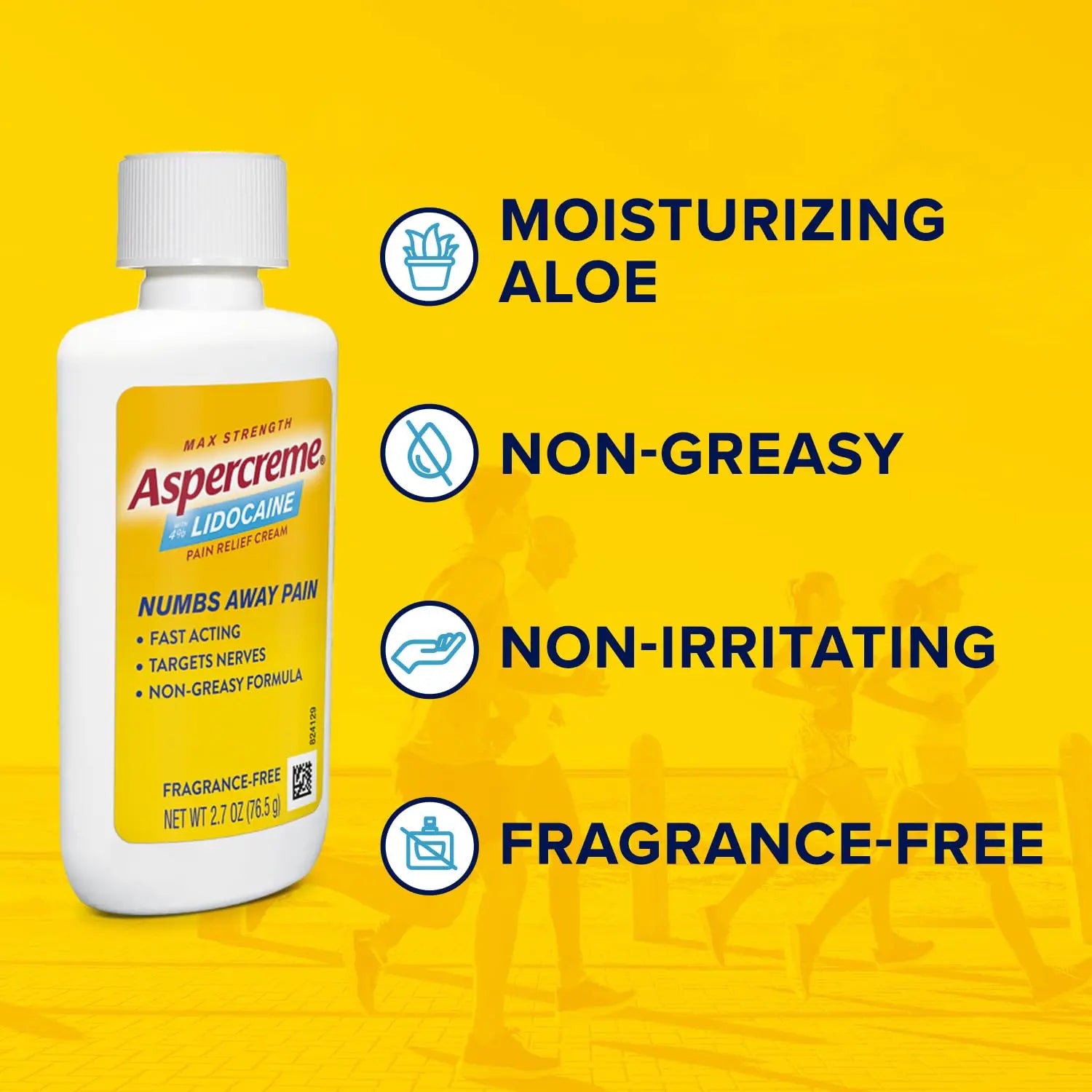 Aspercreme Lidocaine Pain Relief Cream Soothes Aggravated Nerves, Numbing Topical Analgesic with Max-Strength 4% Lidocaine & Moisturizing Aloe, 2.7 Oz. Aspercreme uk supplements