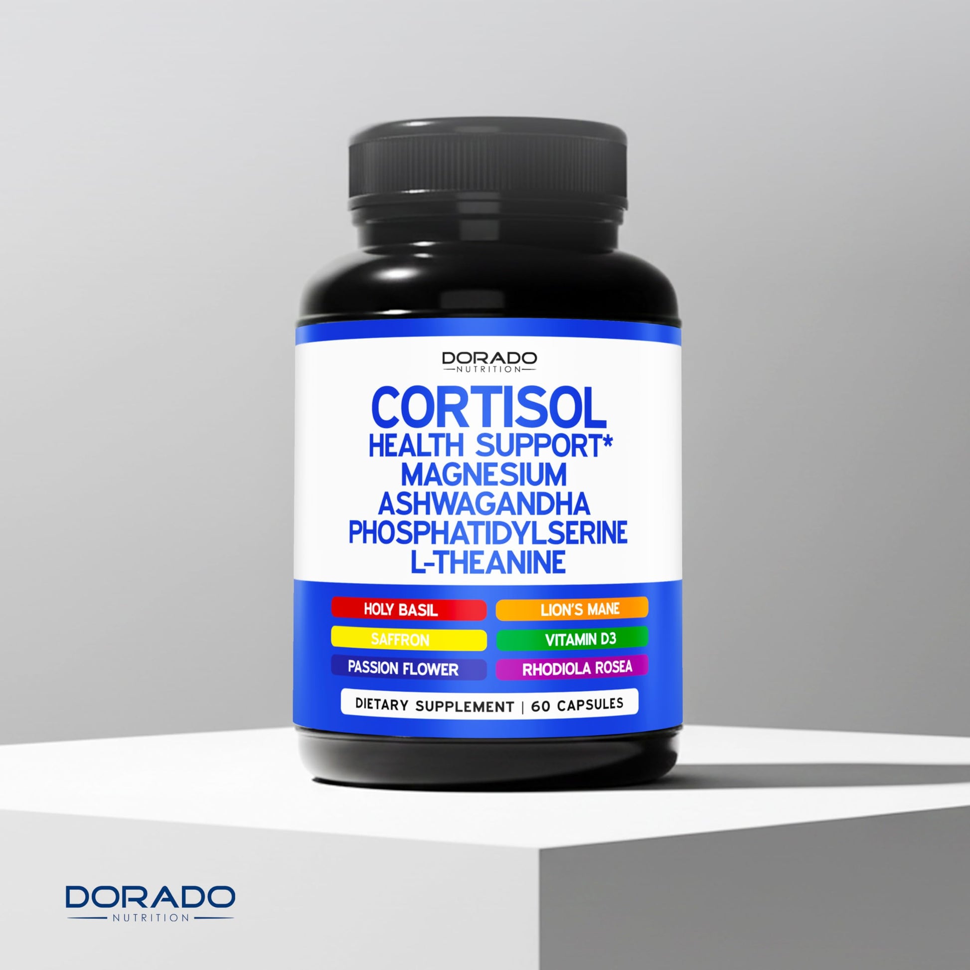 Cortisol Supplements for Women & Men with 14 in1 Blend (Magnesium, Ashwagandha, L Theanine & More) Healthy Cortisol Balance & Calm Mood Support - Third Party Tested, Non GMO, USA Made - 60 Count DORADO NUTRITION uk supplements