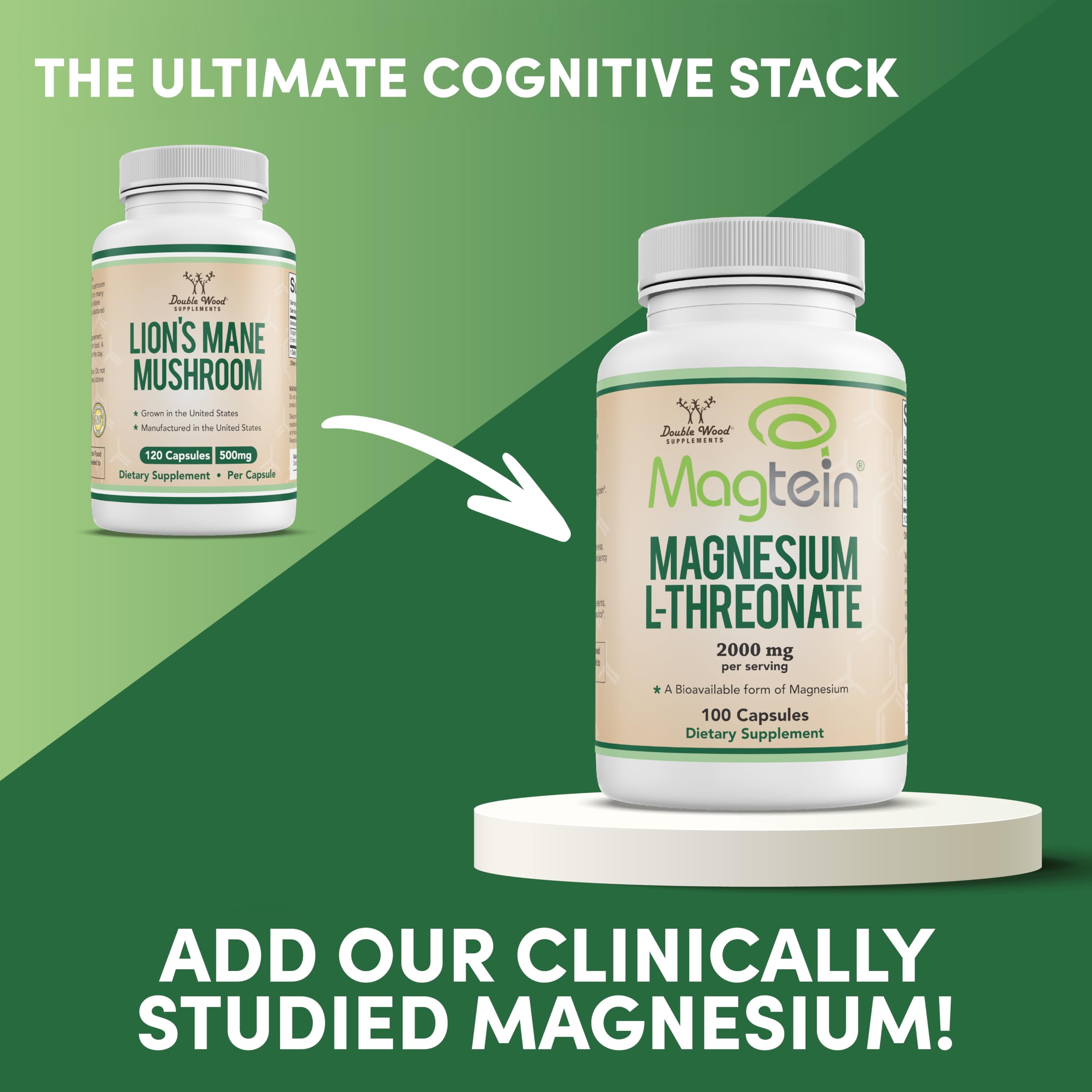 Lions Mane Supplement Mushroom Capsules (Two Month Supply - 120 Count) for Brain Double Wood Supplements uk supplements