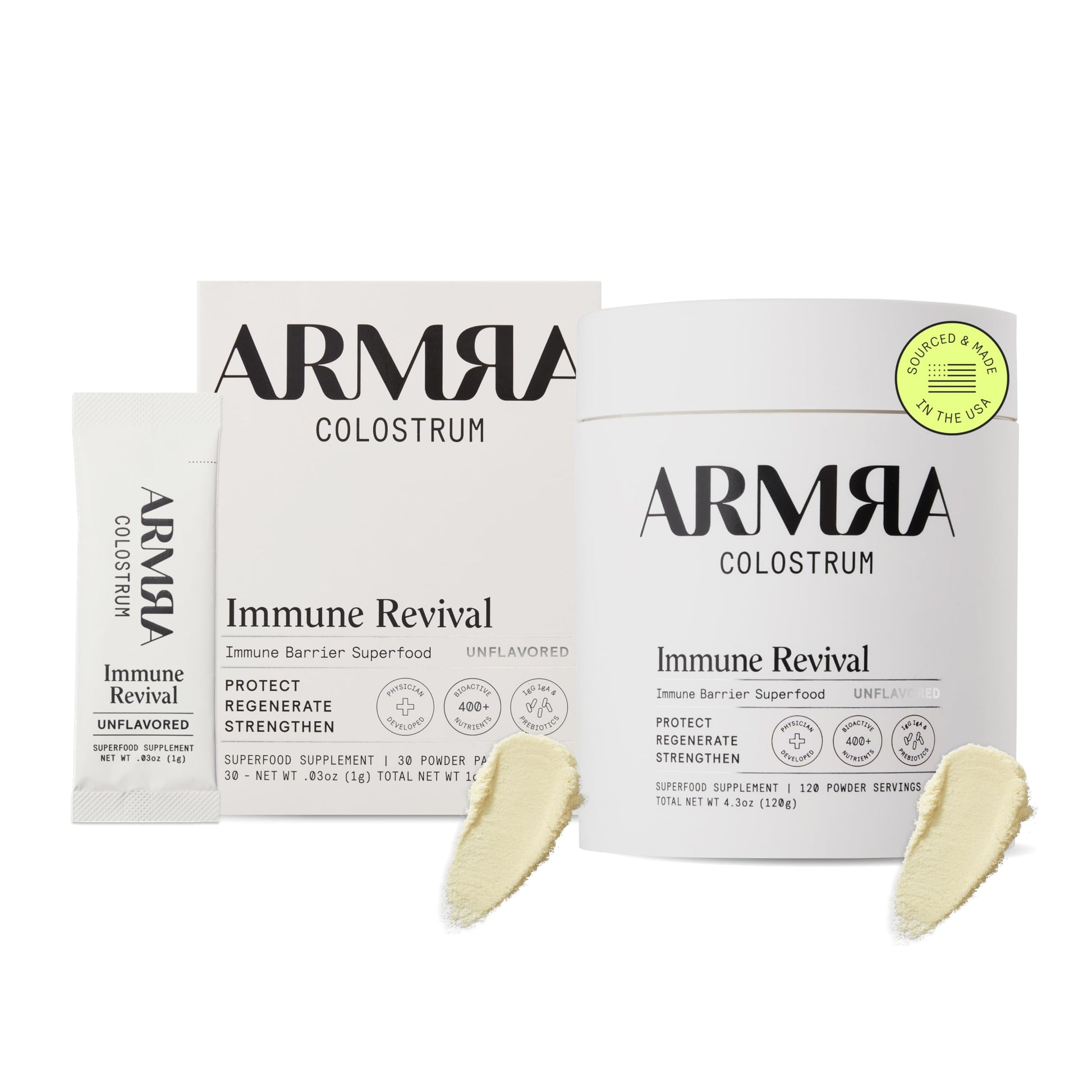 ARMRA Colostrum™ Premium Powder, Grass Fed, Gut Health Bloating Immunity Skin & Hair, Contains 400+ Bioactive Nutrients, Keto, Gluten & Fat Free (Unflavored Bundle | 150 Servings) ARMRA uk supplements