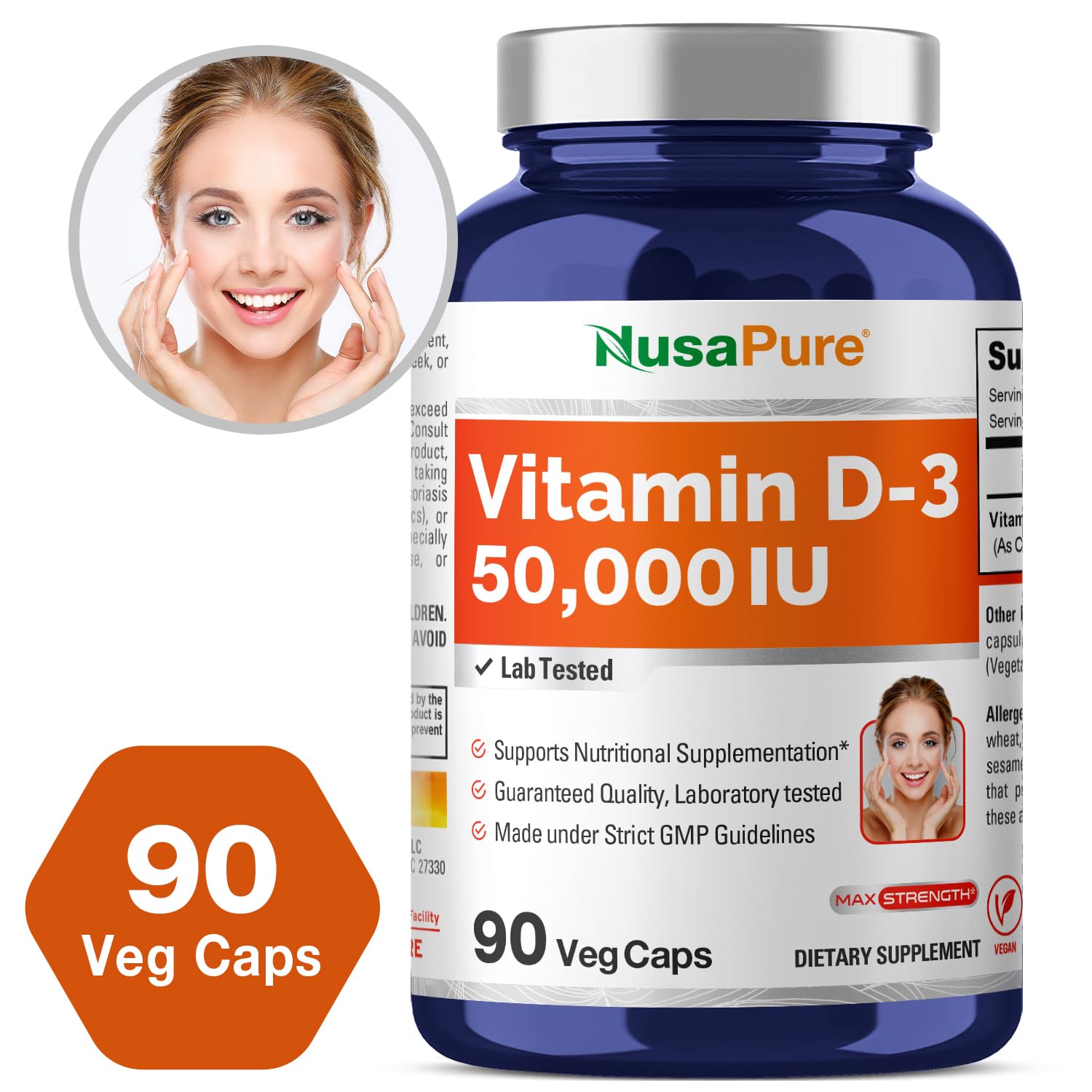 NusaPure Vitamin D3 50,000 IU 90 Veggie Capsules (Non-GMO & Vegan) NusaPure uk supplements