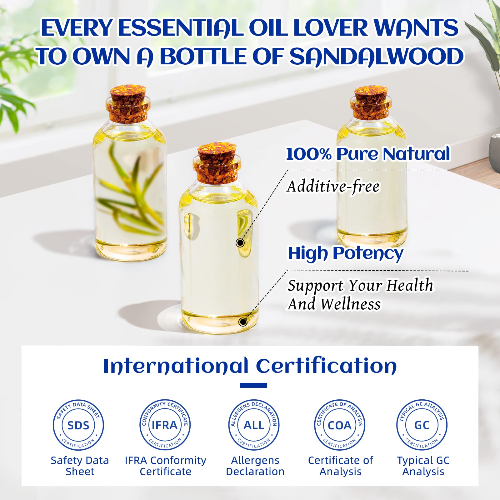 HIQILI Sandalwood Essential Oil and Sweet Orange Essential Oil, 100% Pure Natural for Diffuser - 3.38 Fl Oz HIQILI uk supplements
