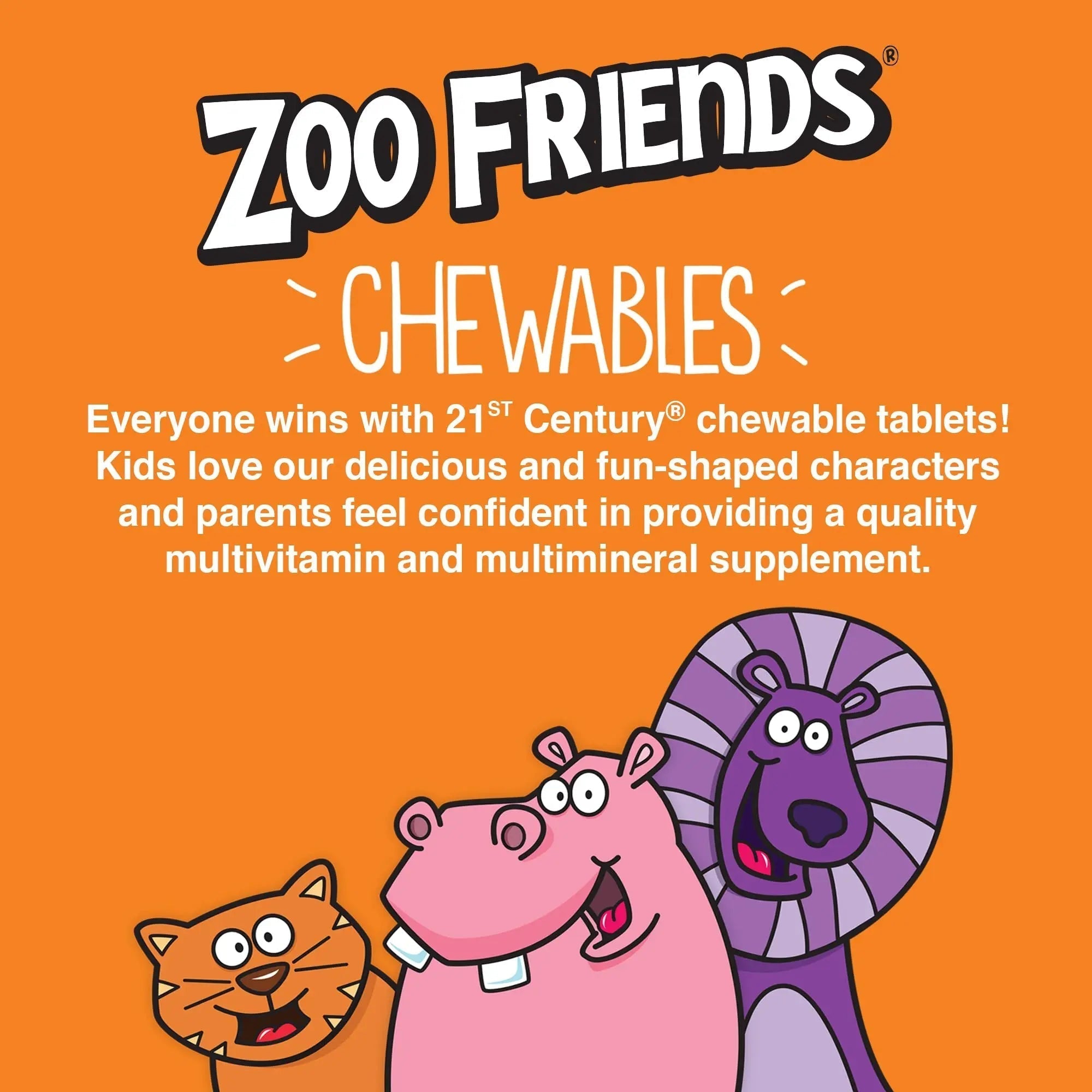 21st Century Zoo Friends with Extra C Chewable Tablets, 60 Count 21st Century uk supplements