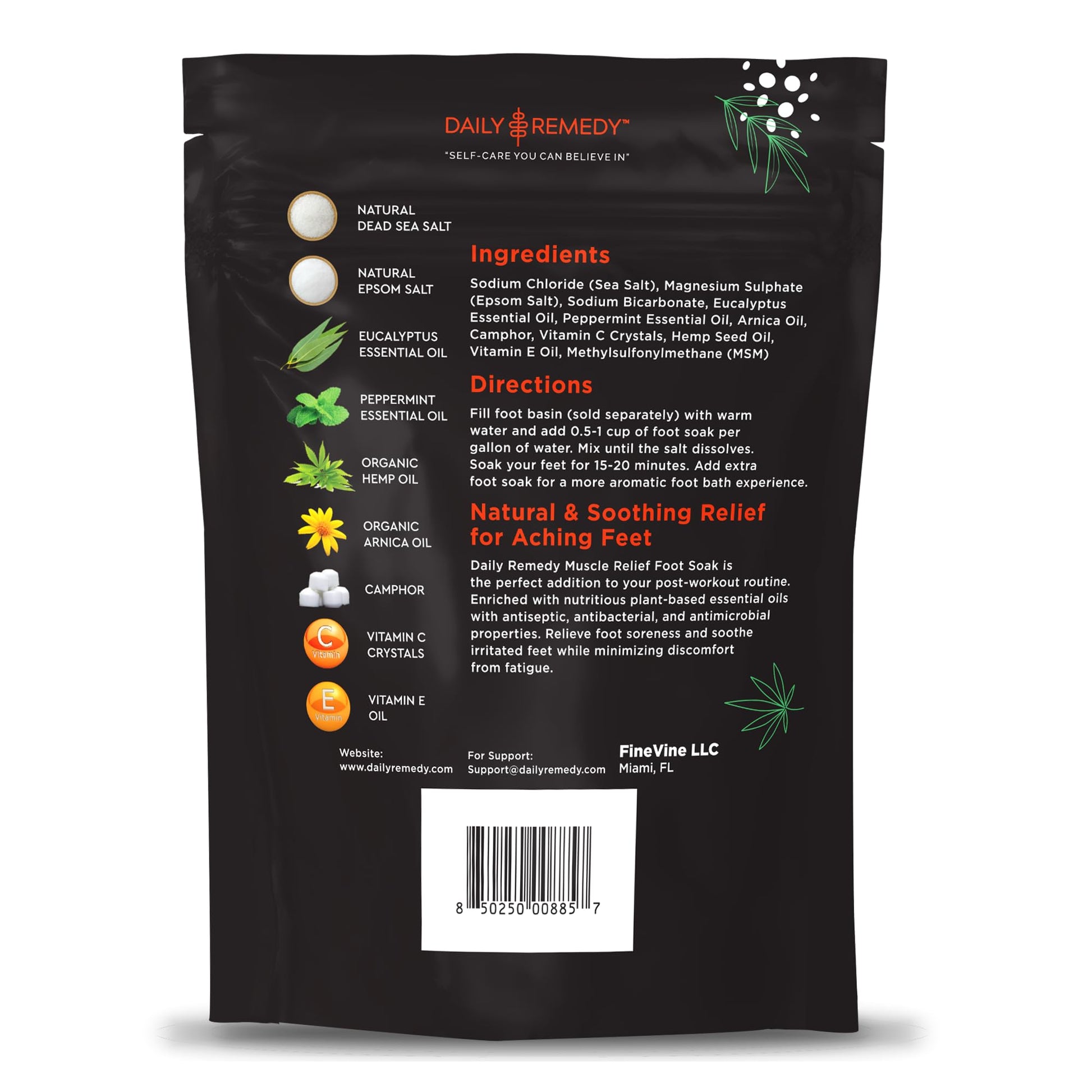 Muscle Relief Foot Soak with Epsom Salt, Made in USA, Soothe Foot Aches, Muscle Pain DAILY REMEDY uk supplements