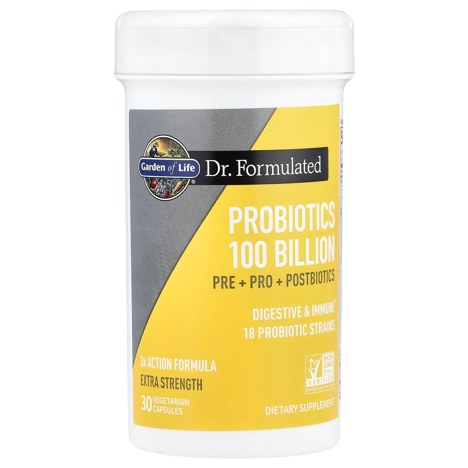 Garden of Life Dr. Formulated Pre, Post & Probiotics 100 Billion CFU Once Daily 3-in-1 Complete Probiotics, Prebiotics & Postbiotics Supplement for Women and Men – Extra Strength, 30 Day Supply Garden of Life uk supplements
