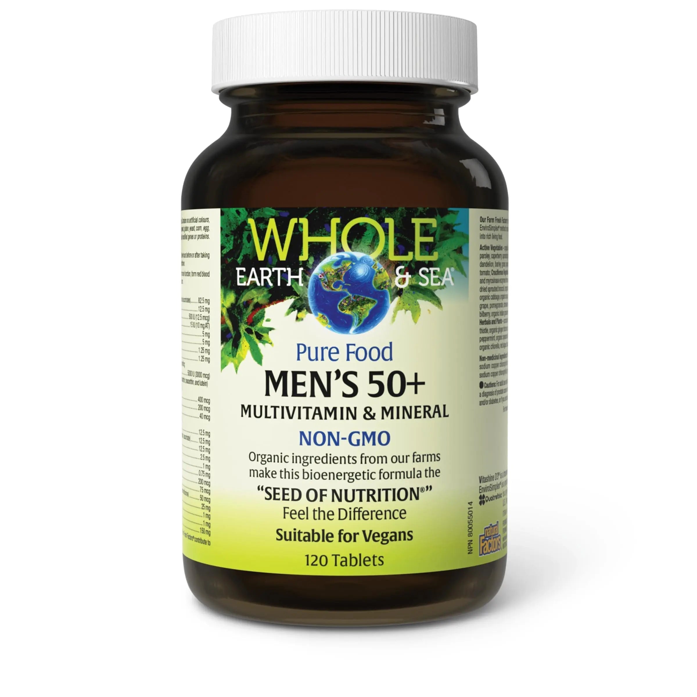 Natural Factors Whole Earth & Sea Men's 50+ Multivitamin & Mineral - Daily Nutritional Support Multivitamin Natural Factors uk supplements