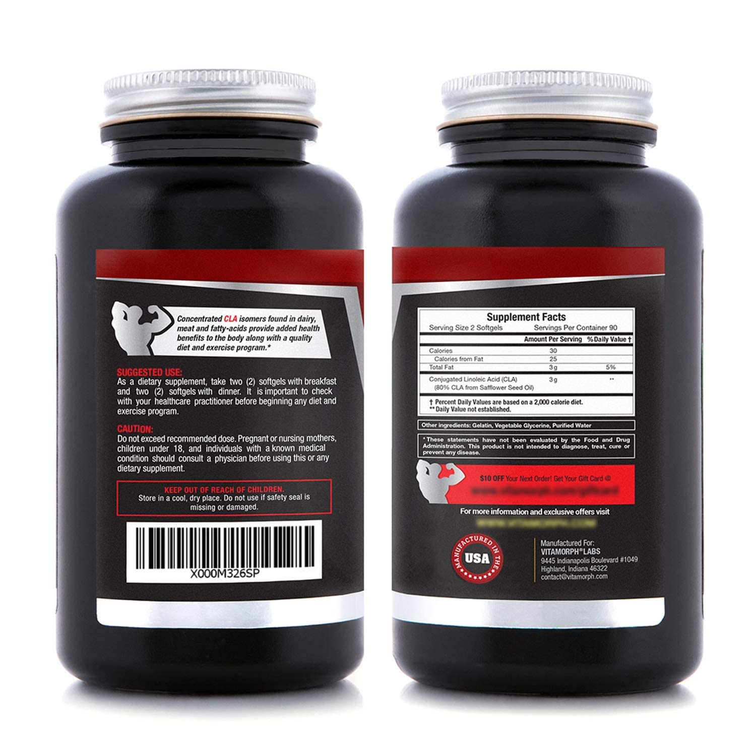 Vitamorph Labs CLA 3000 - CLA Safflower Oil for Metabolism and Weight Loss Management Vitamorph uk supplements