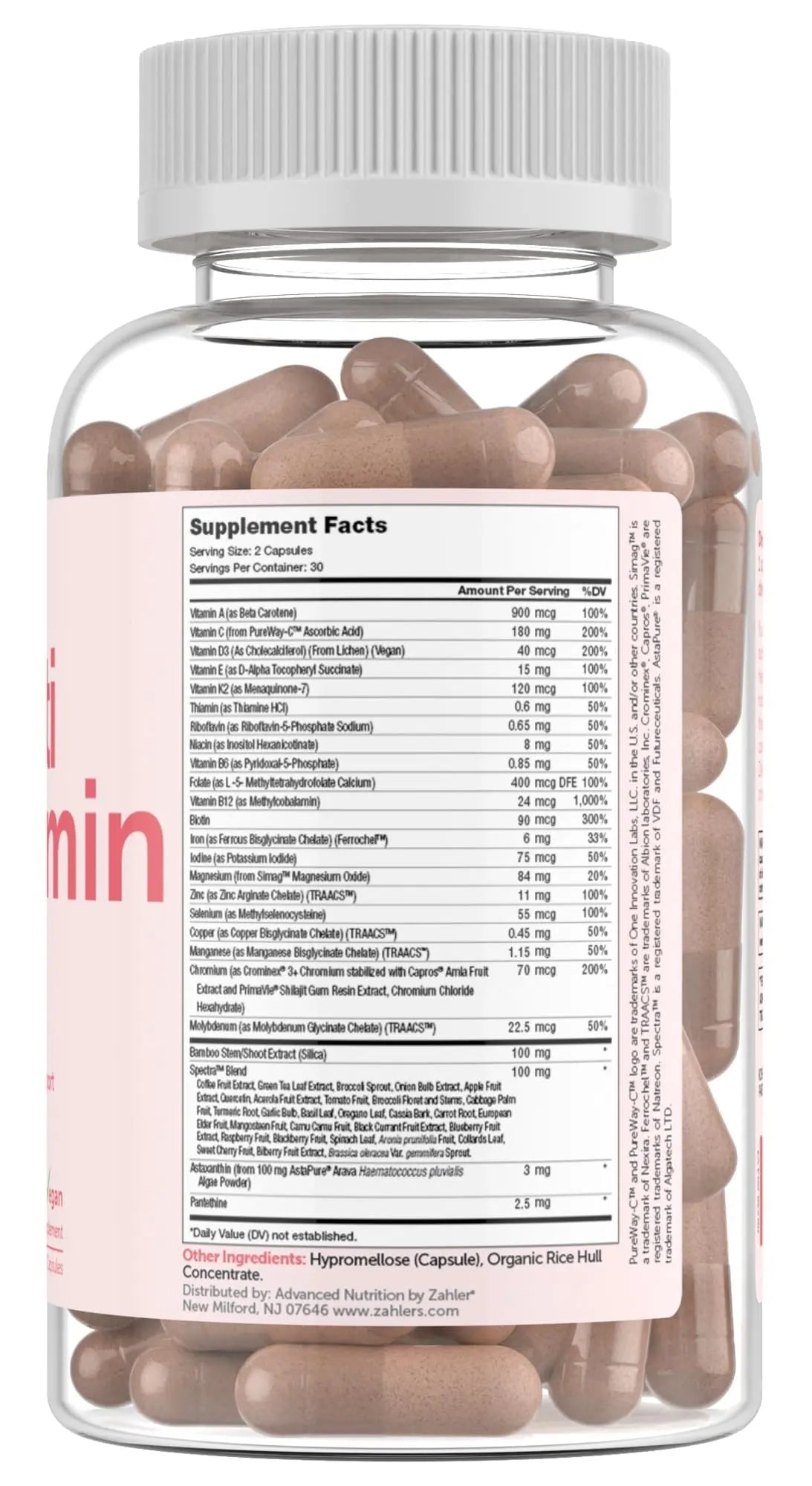 Zahler Multivitamin Beauty + Skin Hair and Nails Support, Multivitamin for Women and Men with Iron, Certified Kosher, 60 Capsules Zahler uk supplements