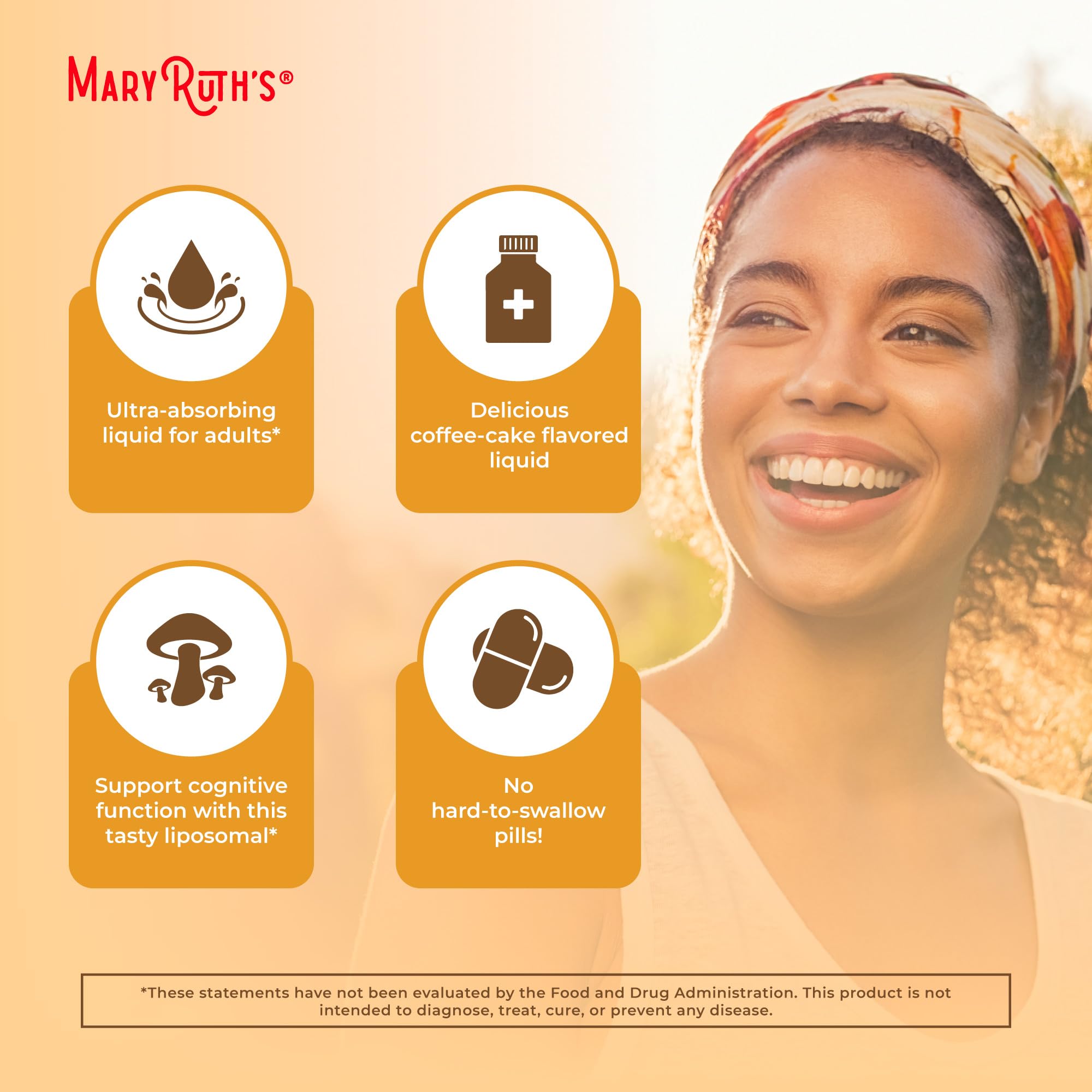 MaryRuth Organics Lions Mane Supplement | Ultra Absorption Liposomal | Full Spectrum Lion's Mane Mushroom | 200mg Beta-Glucans Per Serving | USDA Organic | Vegan | 7.6 oz | 15 Servings MARYRUTH'S uk supplements