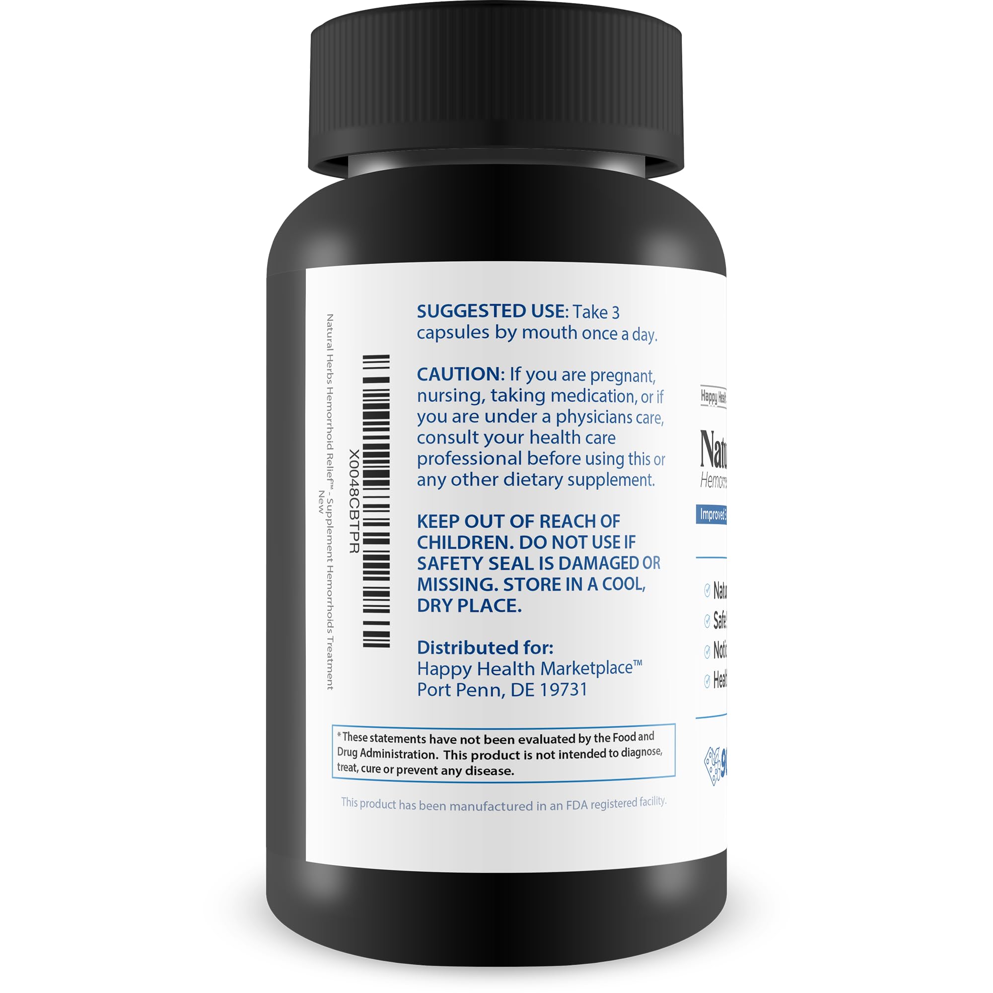 Natural Herbs Hemorrhoids Capsules - Our Best Hemorrhoid Relief Supplement - Premium Natural Herbs Strength Hemorrhoids Capsules - Hemorrhoids Natural Herbs Hemorrhoid Treatment Hemorrhoids Treatment Happy Health Marketplace uk supplements