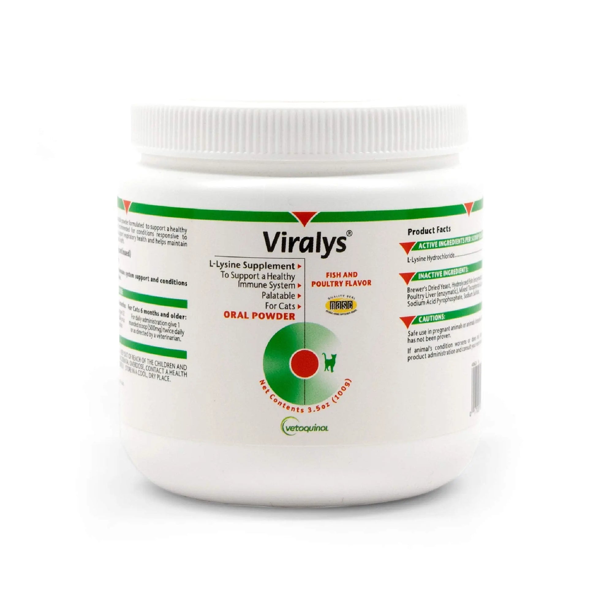 Vetoquinol Viralys Daily L-Lysine Powder for Cats and Kittens, Fish Flavored Lysine Supplement for Cats and Kittens to Support Immune Health Vetoquinol uk supplements