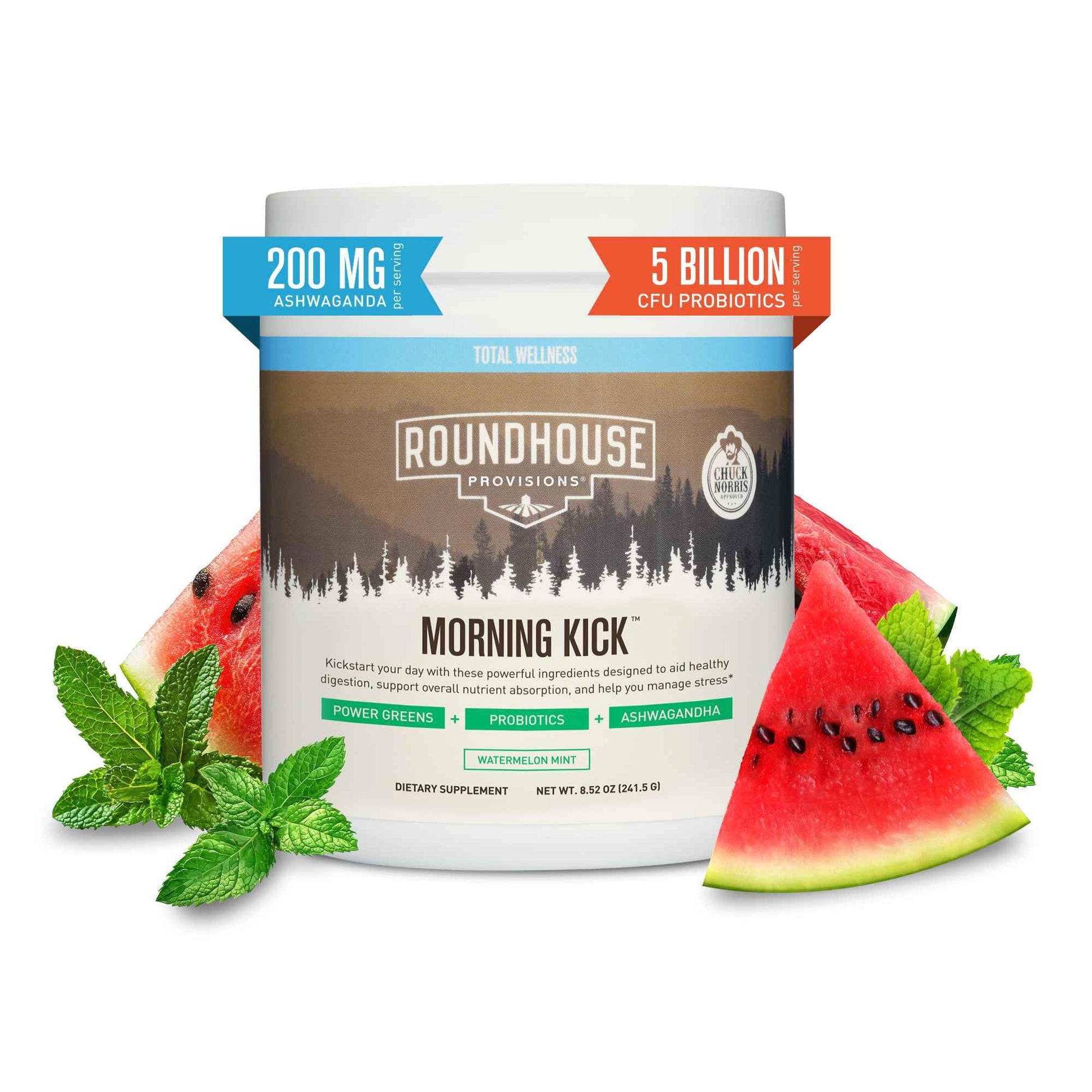 ROUNDHOUSE PROVISION Morning Kick, Powder Supplement for Healthy Digestion, Energy Levels, and Overall Wellness, 30 Servings (9.1 Ounce (Pack of 1), Watermelon Mint) ROUNDHOUSE PROVISION uk supplements