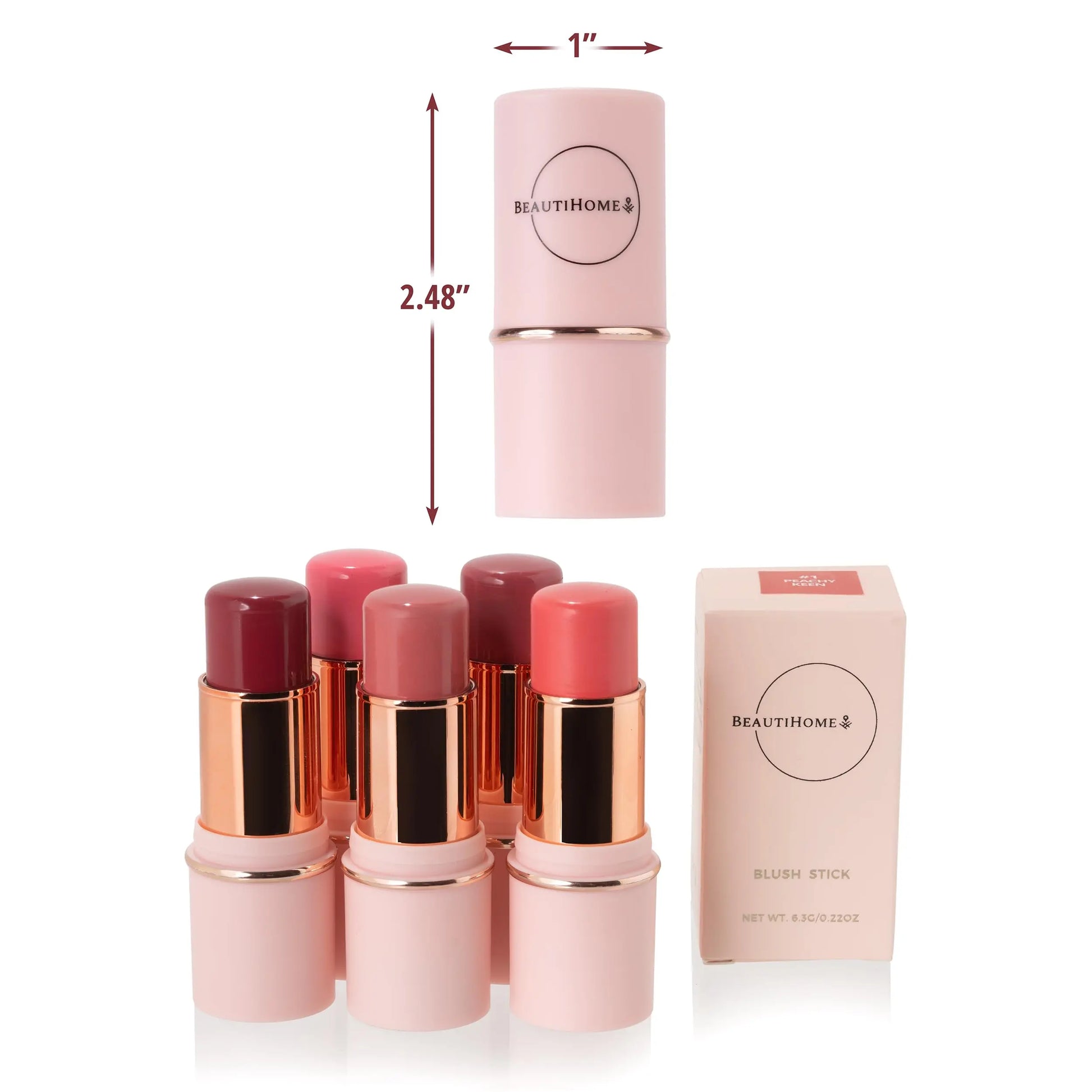 BeautiHome Blush Stick for Cheeks & Lips Multistick Cream Blush- Easy to Apply & Blend- Infused with Nourishing Ingredients for your Skin Compact Travel Size Makeup (Misty Rose, Small) BeautiHome uk supplements
