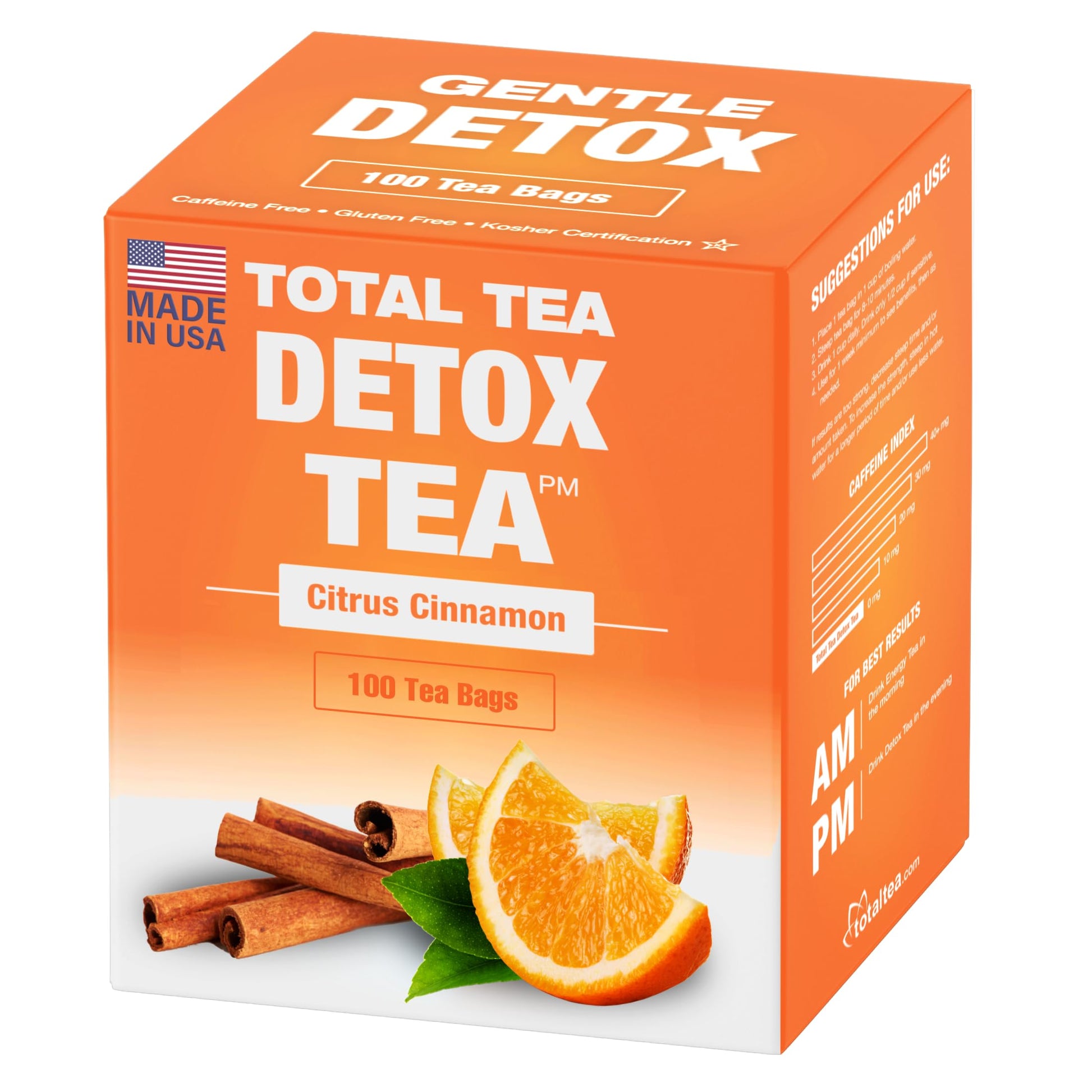 Detox Tea Caffeine Free, Herbal Tea with Chamomile, Hibiscus Tea and Ginger Root Total Tea uk supplements