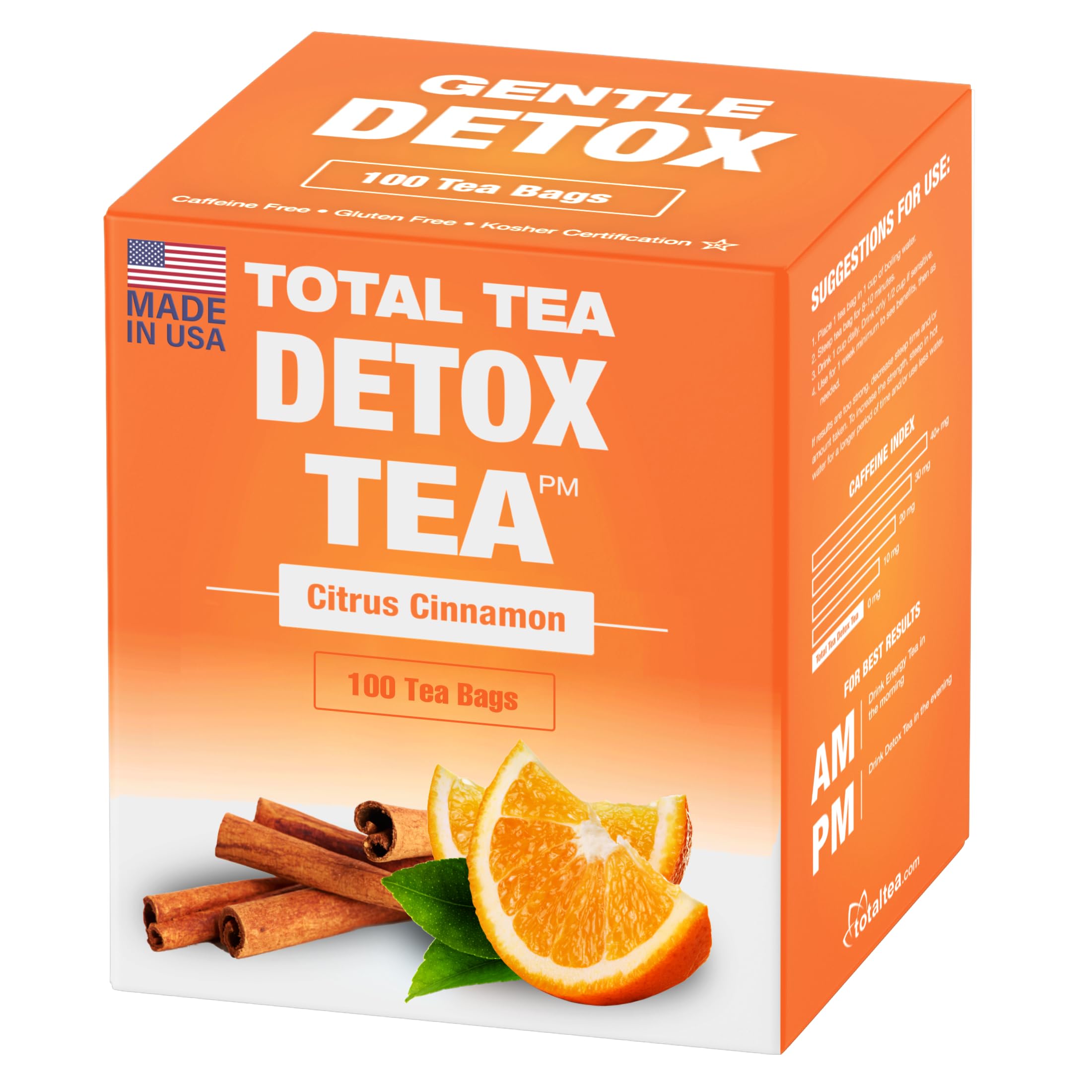Detox Tea Caffeine Free, Herbal Tea with Chamomile, Hibiscus Tea and Ginger Root Total Tea uk supplements