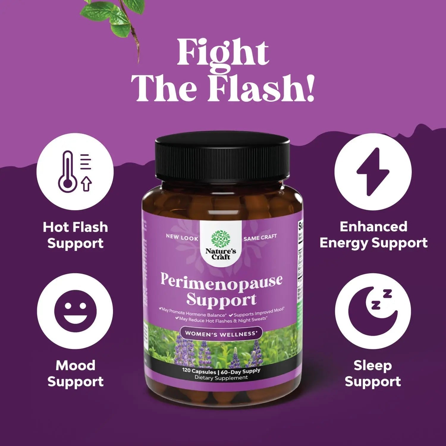Bundle of Perimenopause Supplement with Maca Root Vitex Berry Black Cohosh for Hot Flashes Night Sweats Hormone Balance Natures Craft uk supplements