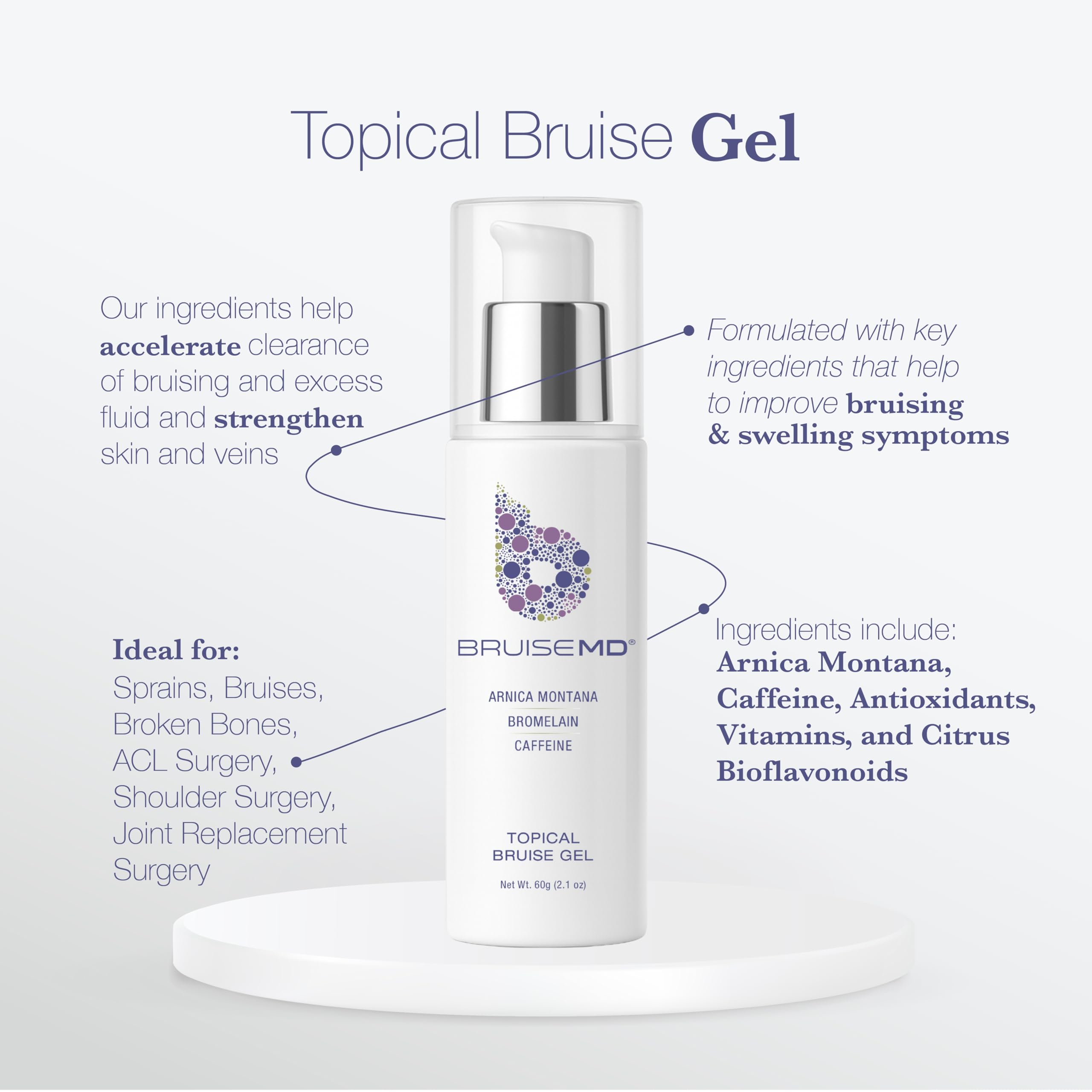 BruiseMD Topical Gel for Bruising and Swelling, 20% Arnica, Bromelain, Caffeine, Advanced Concentrated Bruise Treatment Formula, 60g (2 fl oz) BruiseMD uk supplements