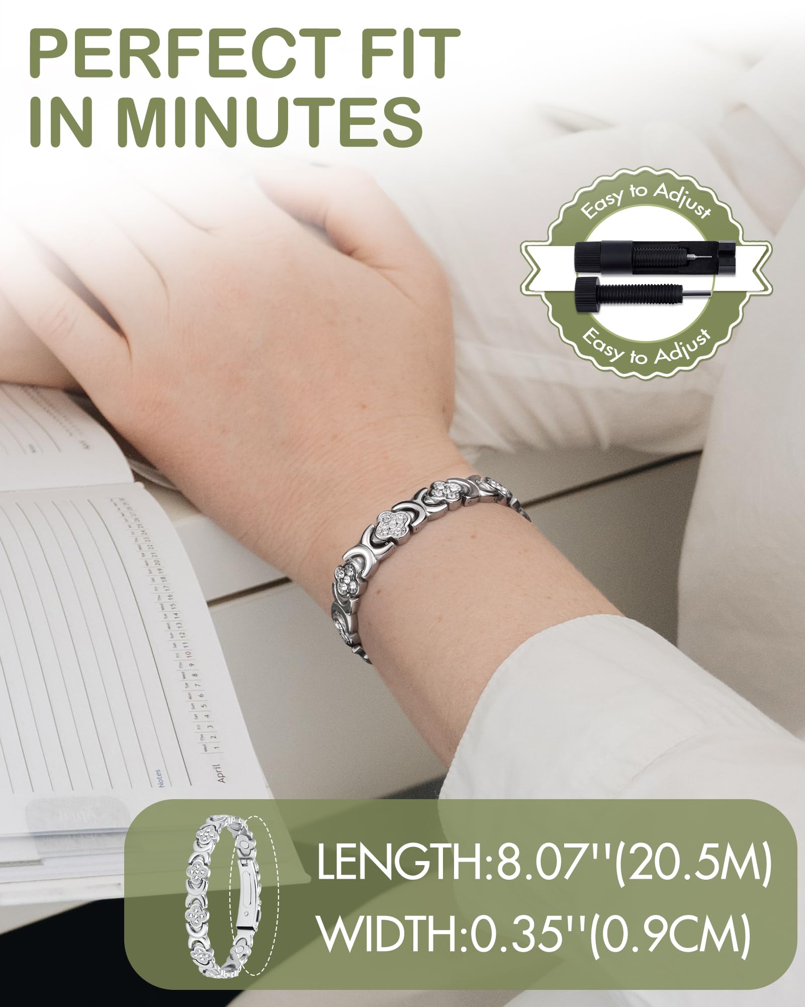 Feraco Ultra Strength Magnetic Bracelets for Women with Neodymium Therapy Magnets Feraco uk supplements