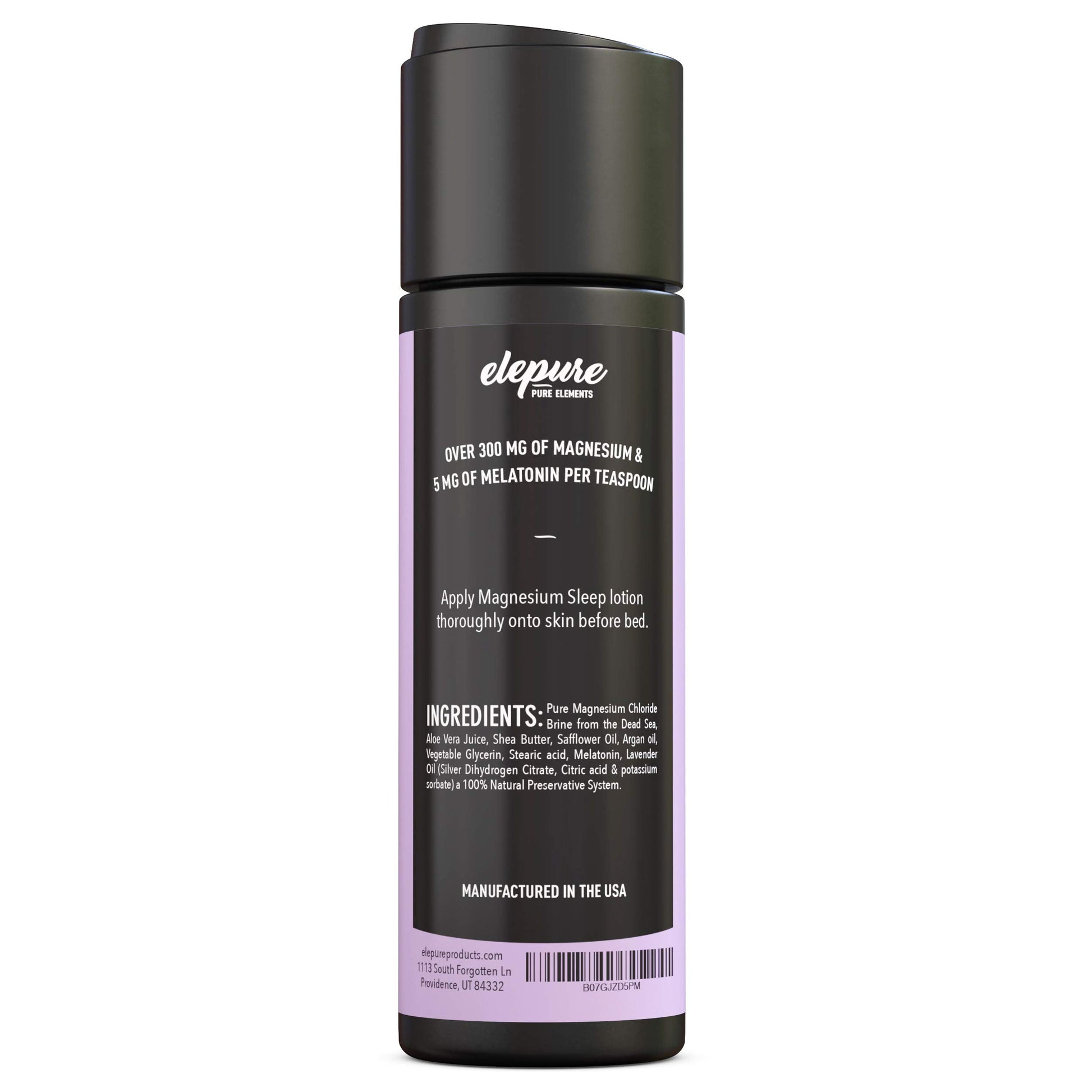 Elepure Pure Elements Magnesium Sleep Lotion with Lavender and Melatonin - Topical Application Night Cream- High Potency - Organic Materials - Large Size - Great Value - 8 fl. oz Elepure Pure Elements uk supplements